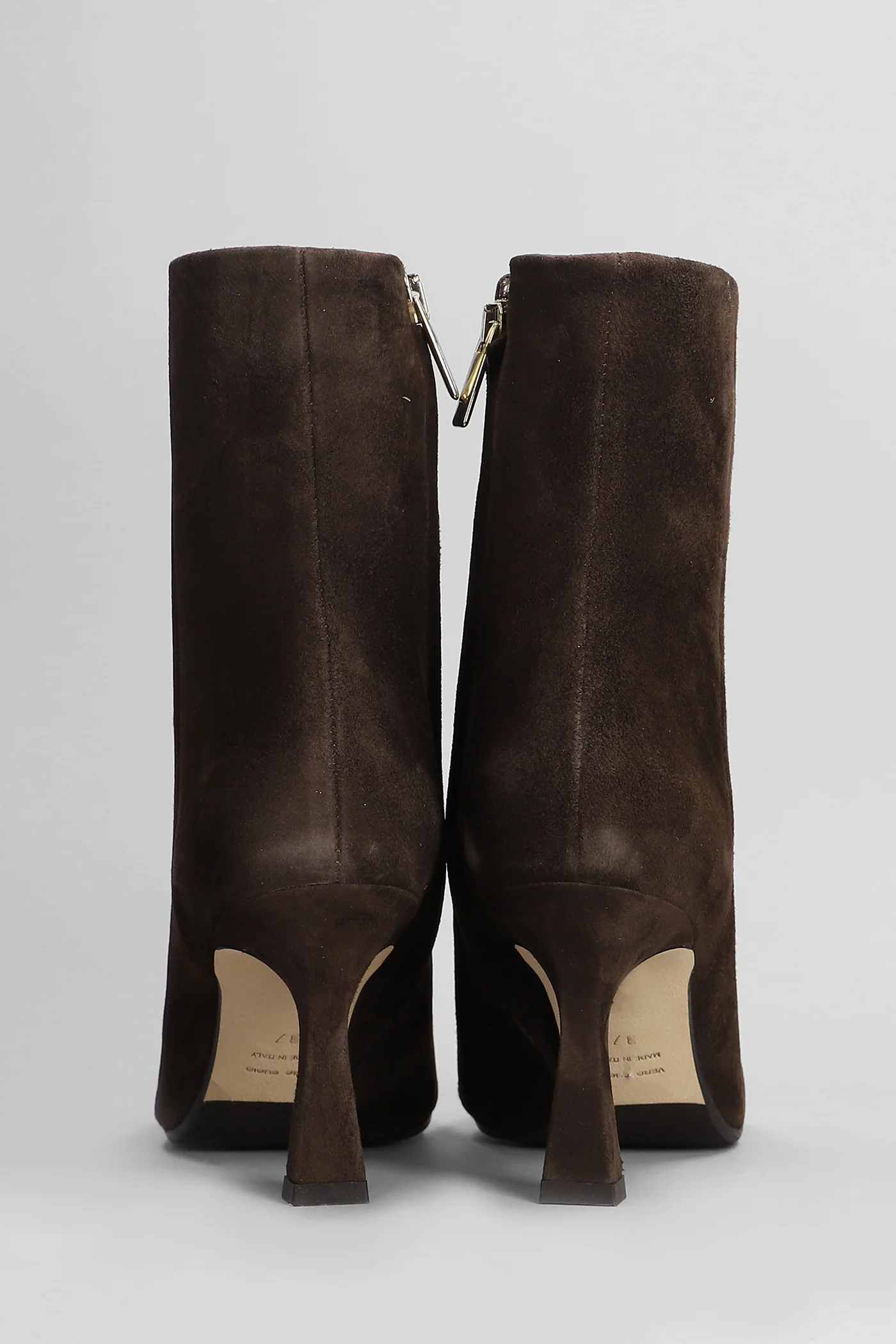 High heels Ankle boots in dark brown suede - Image 4