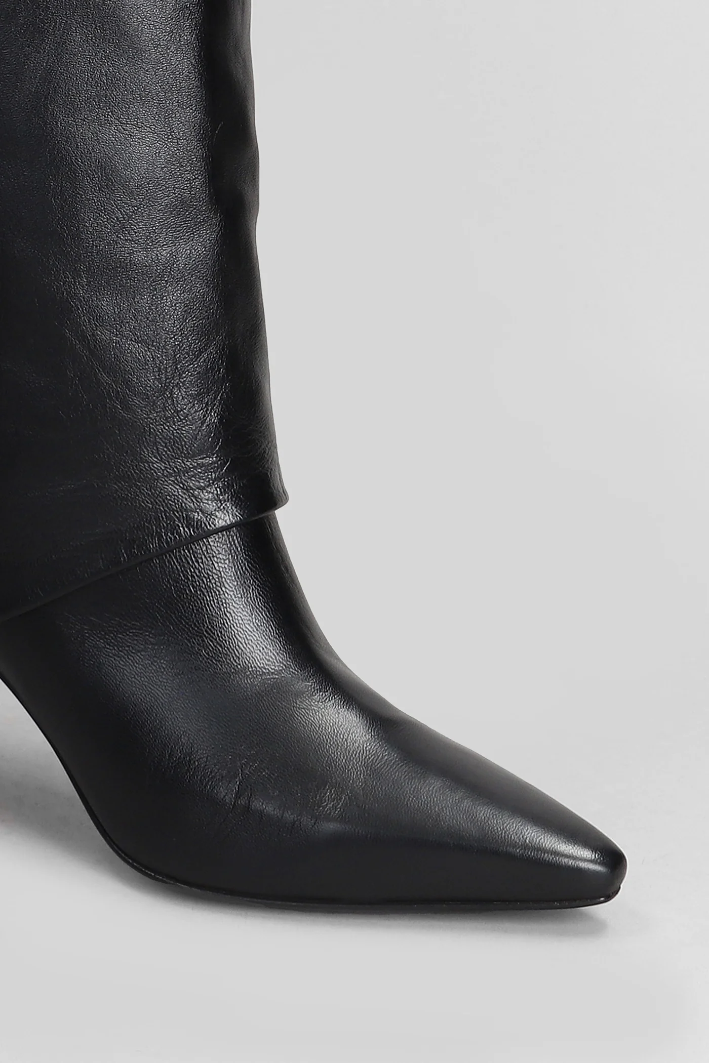 High heels boots in black leather - Image 5
