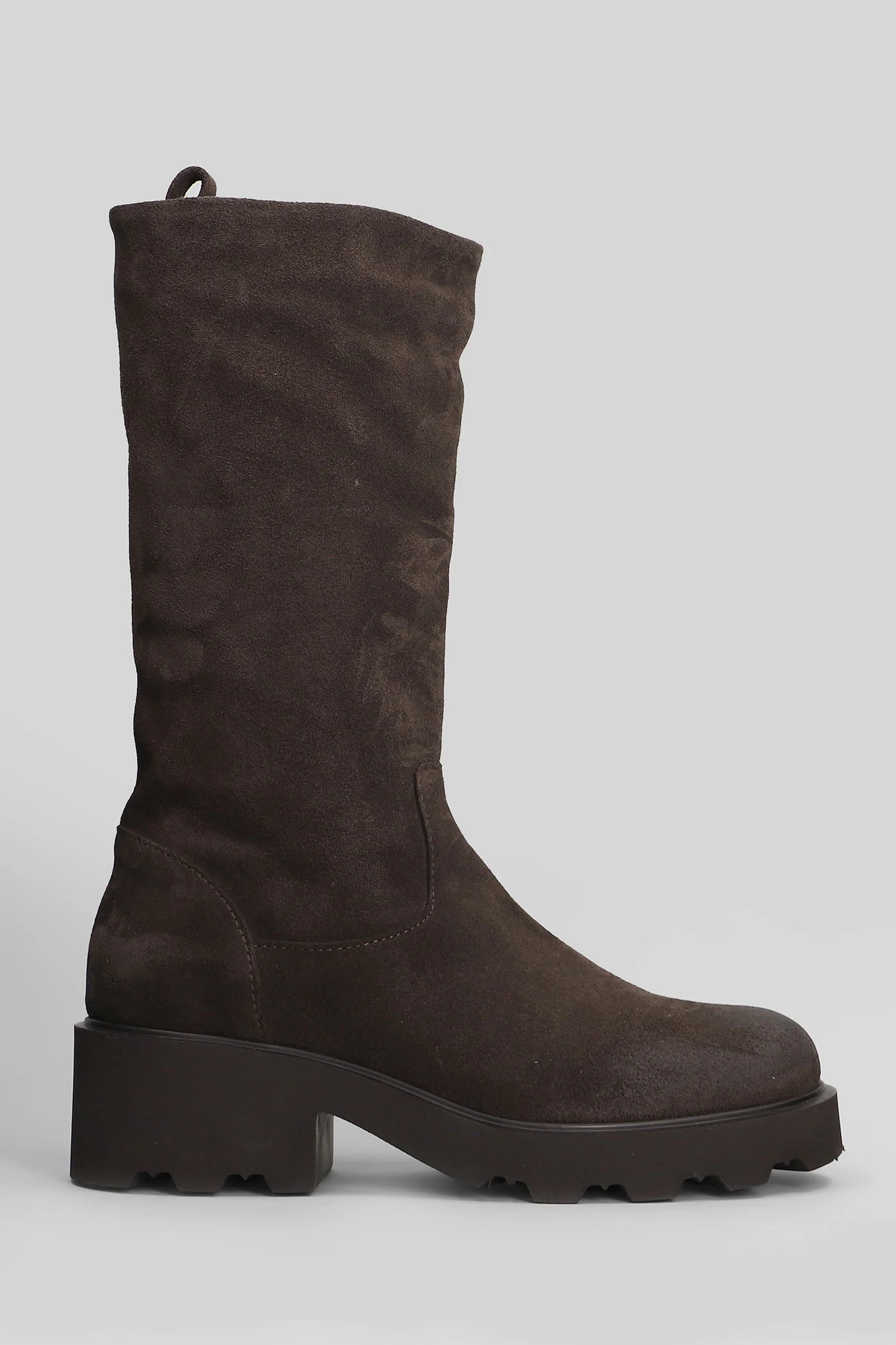 low heels Ankle boots in brown suede