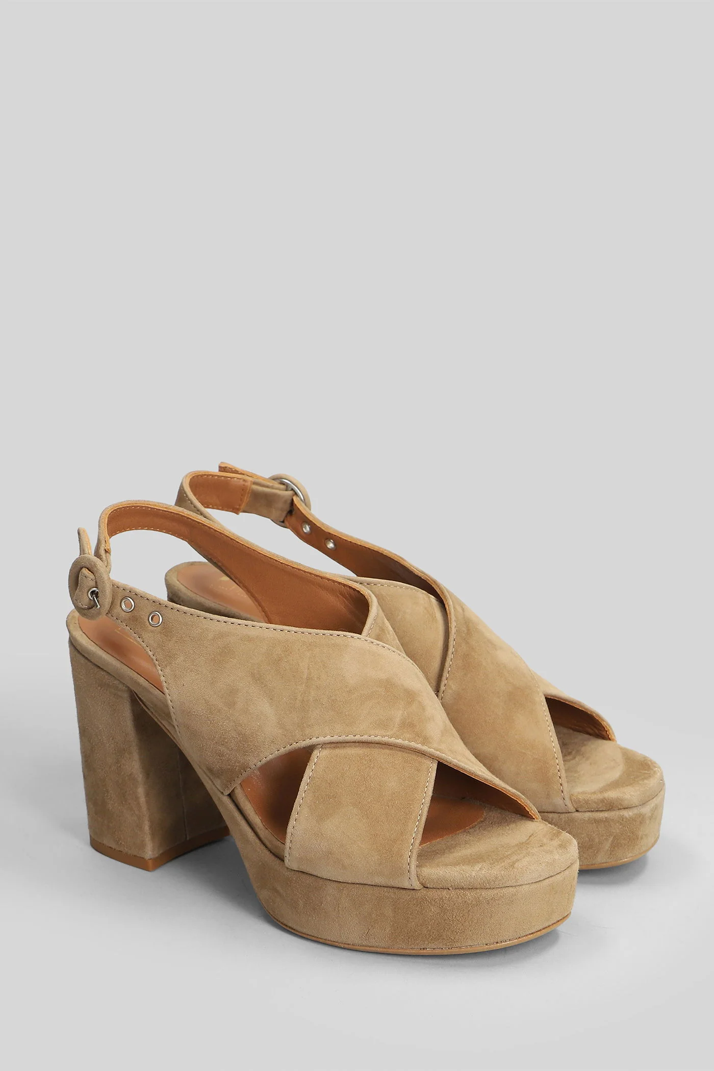 Sandals in beige suede - Image 2