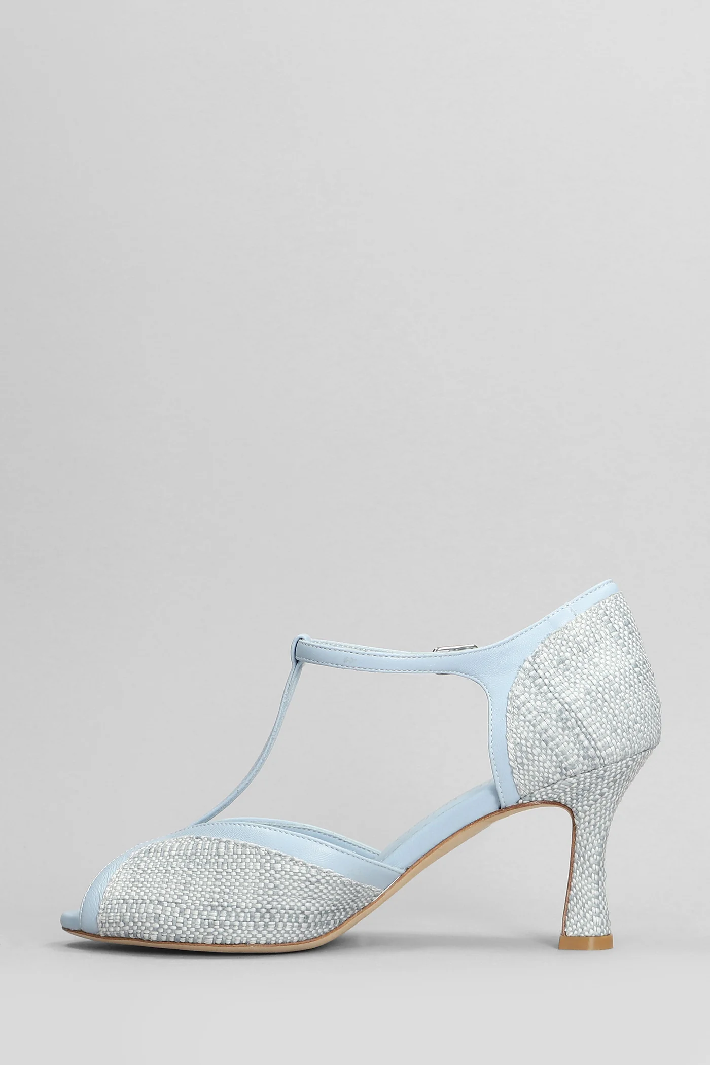 Sandals in cyan raffia - Image 3