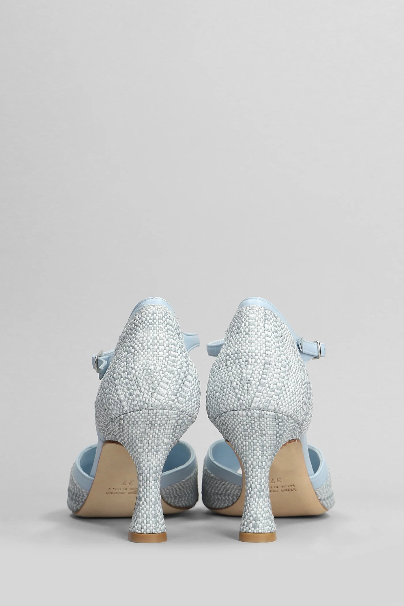 Sandals in cyan raffia - Image 4