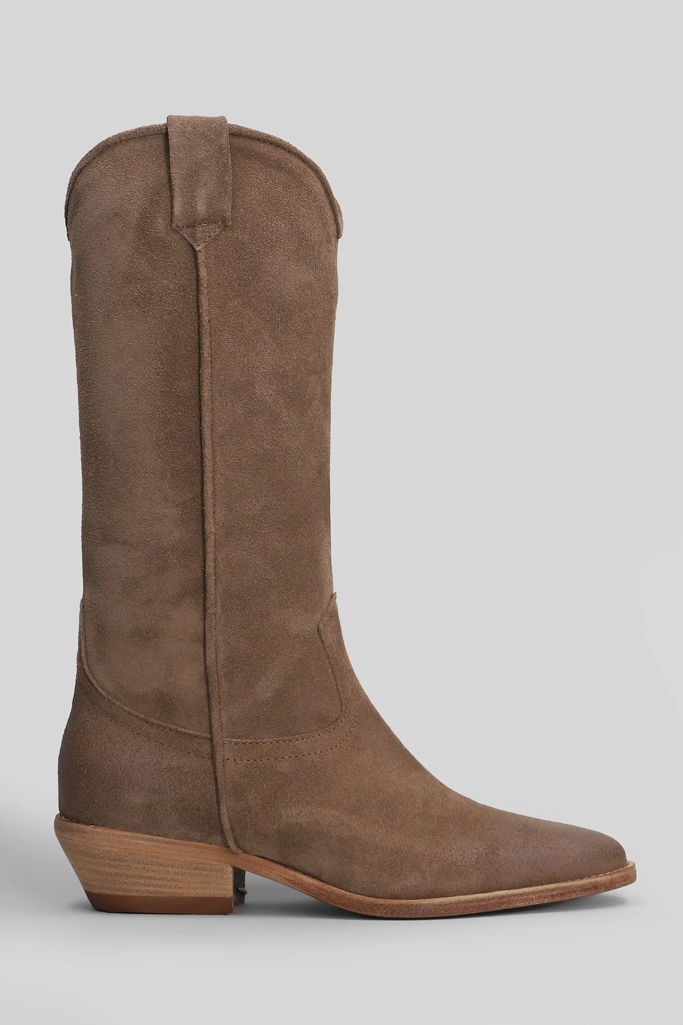 texan boots in taupe suede