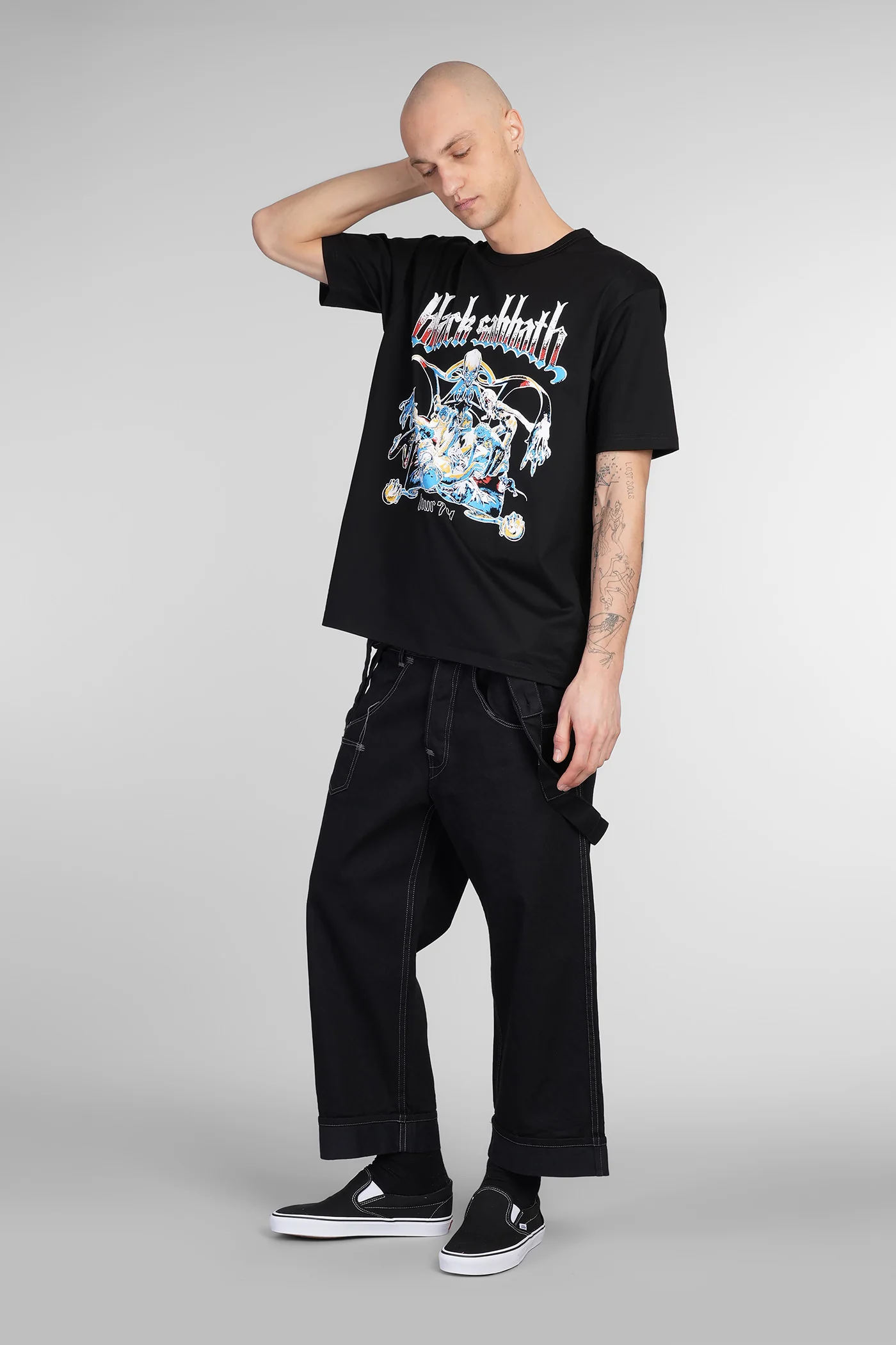 T-Shirt in black cotton - Image 2
