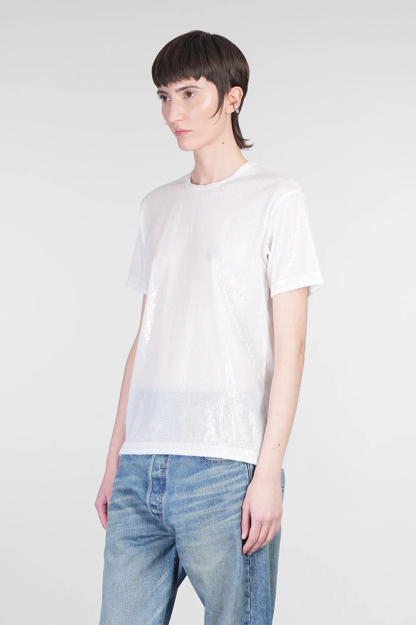 T-Shirt in white polyester - Image 4