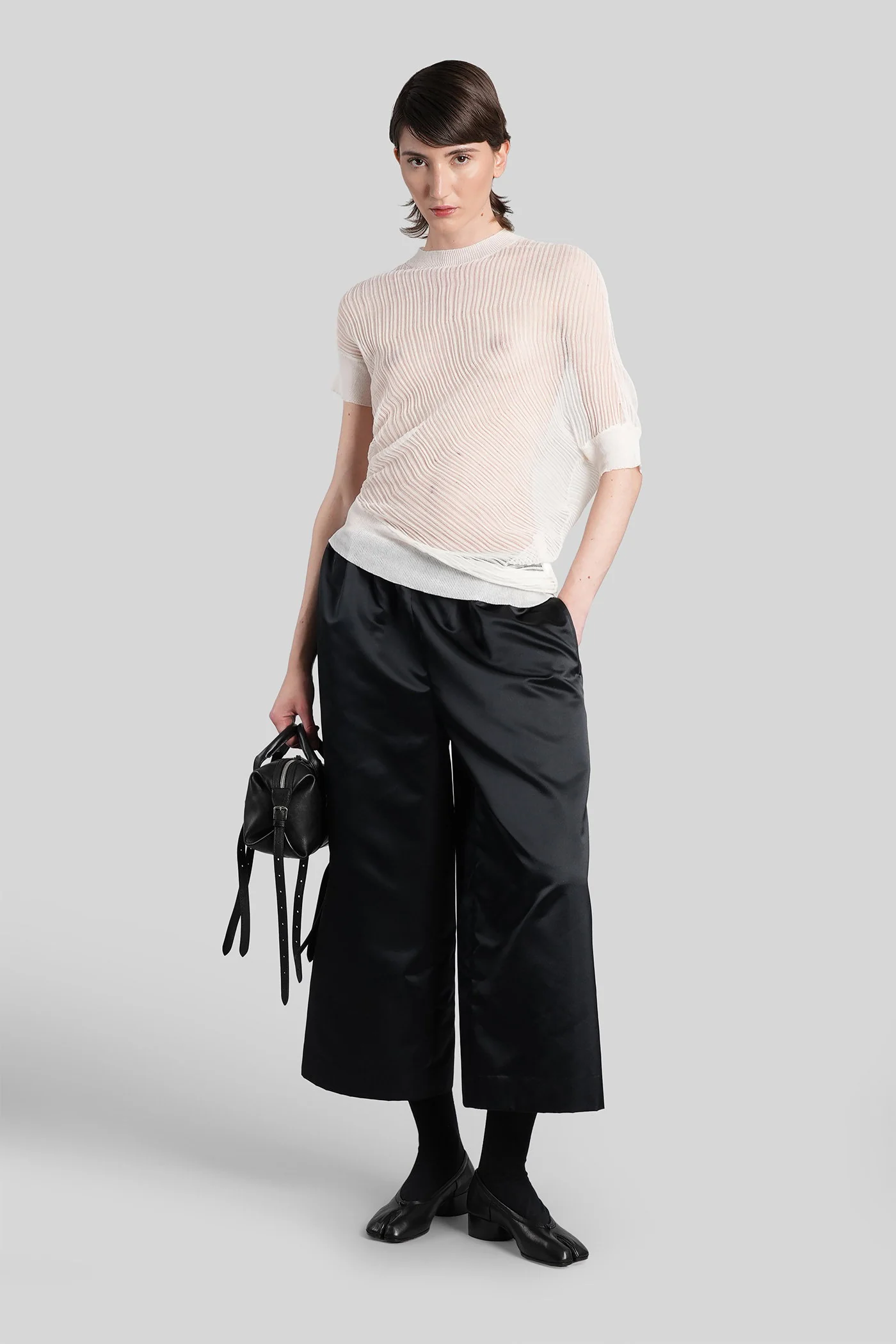 T-Shirt in white ramie - Image 2