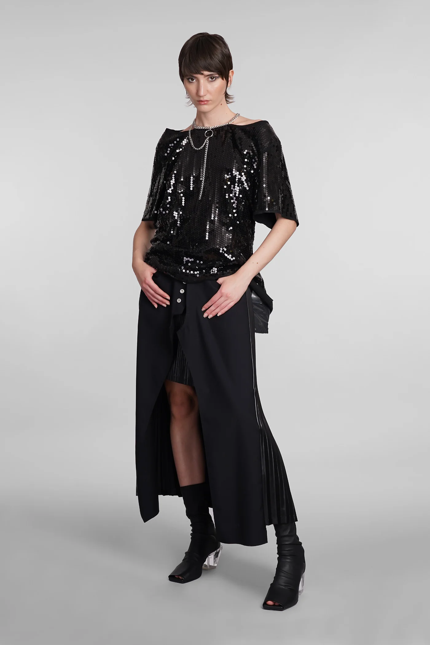 Topwear in black polyester - Image 2