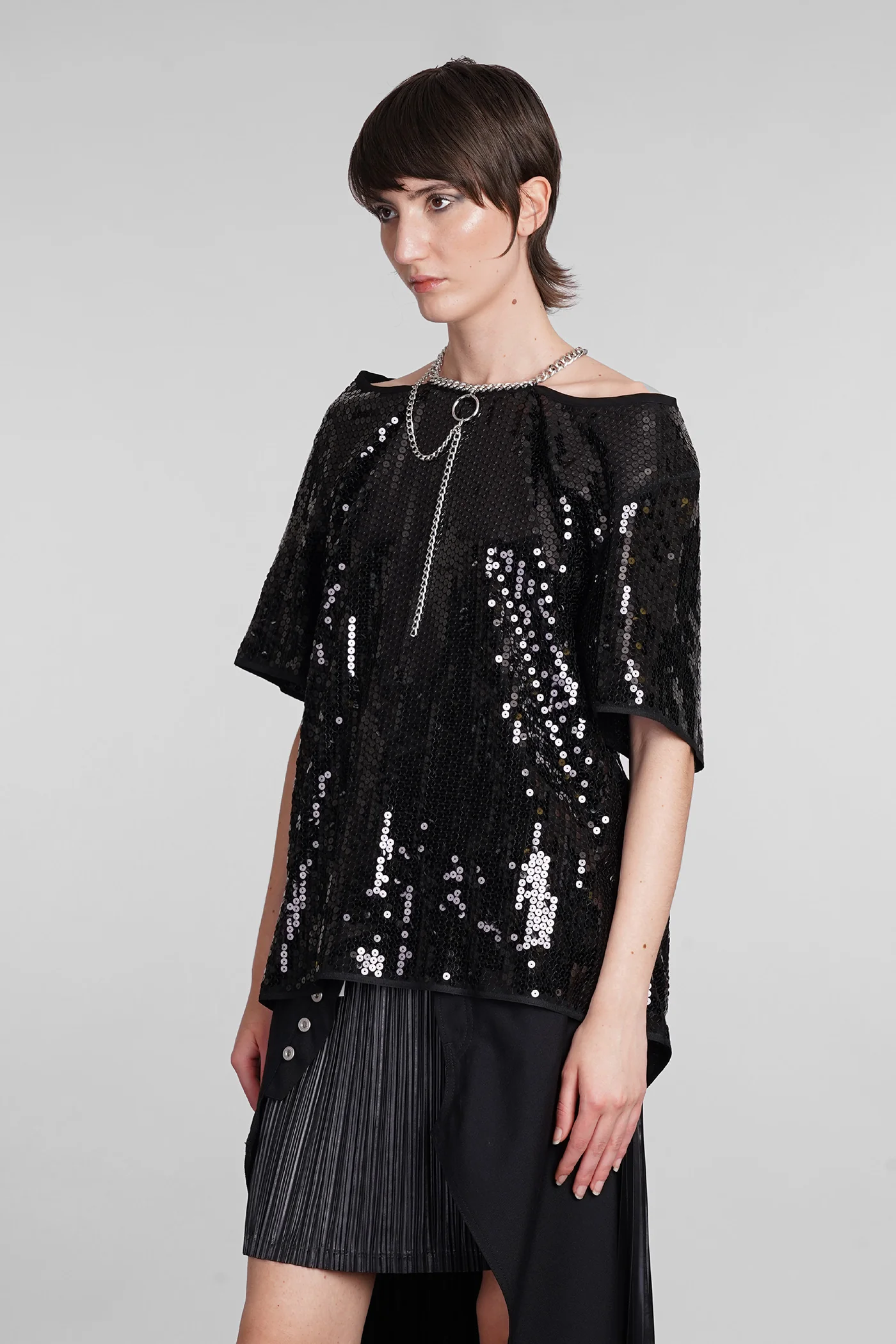 Topwear in black polyester - Image 4
