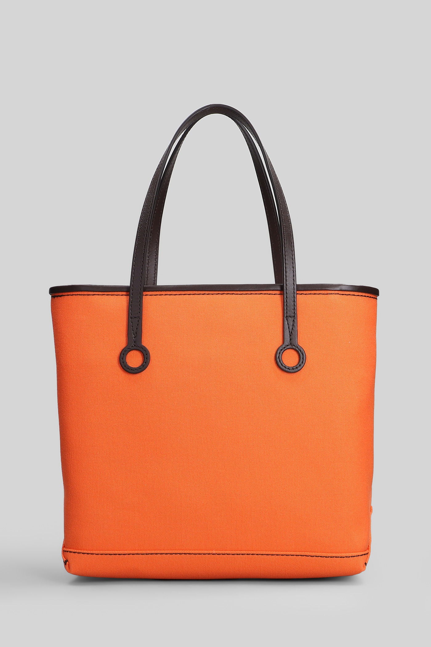 Anchor small Tote in orange leather - Image 3