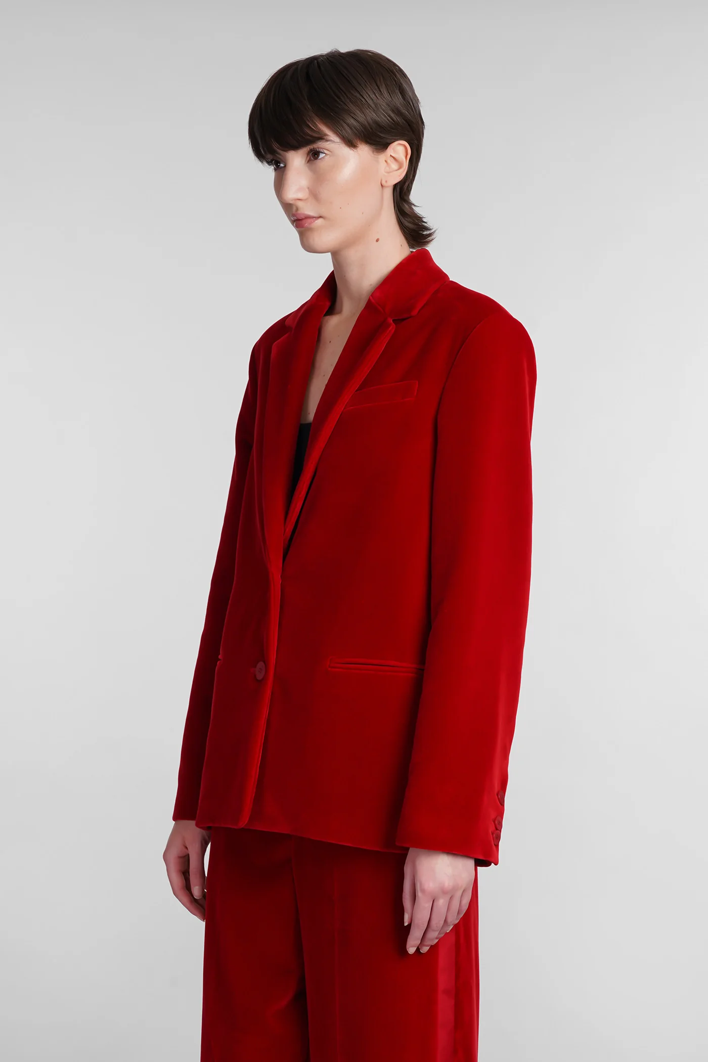 Blazer in red cotton - Image 4