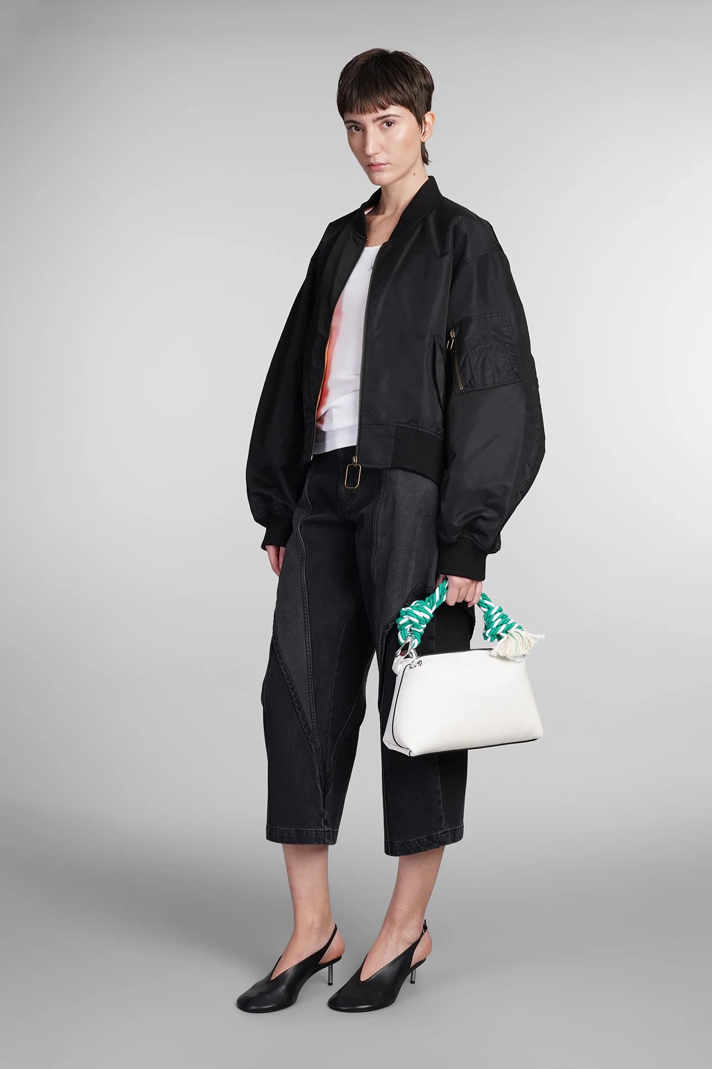 Bomber Jacket in black nylon - Image 2