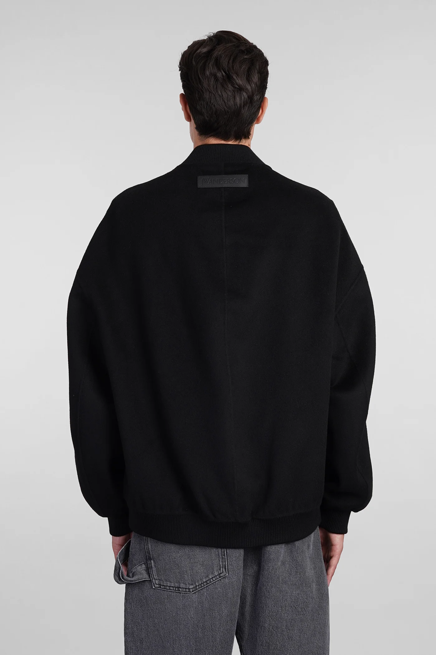 Bomber Jacket in black wool - Image 3