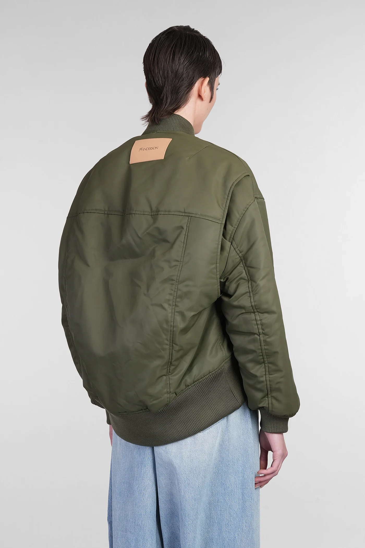 Bomber Jacket in green nylon - Image 3