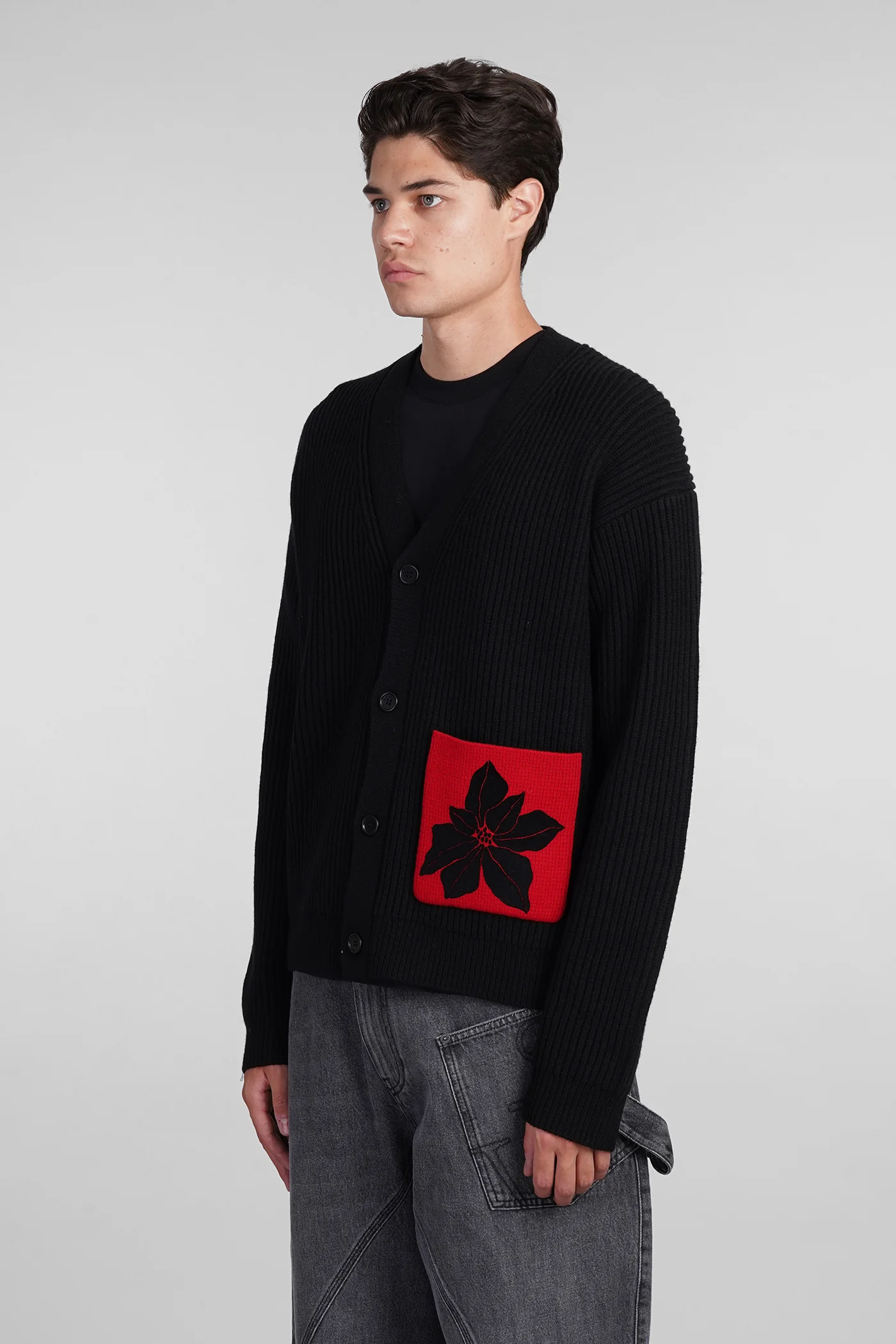 Cardigan in black wool - Image 4