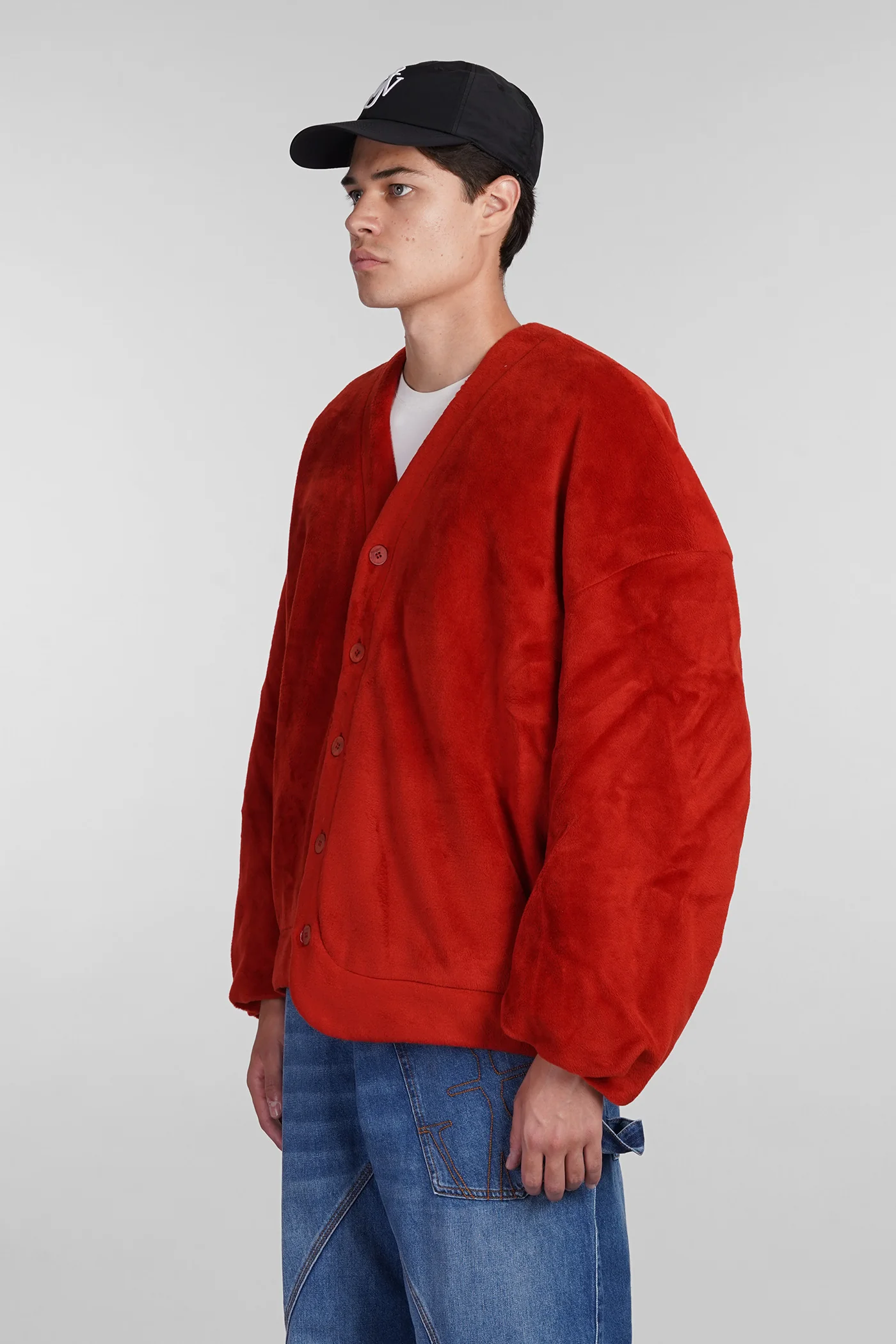 Cardigan in red polyester - Image 4