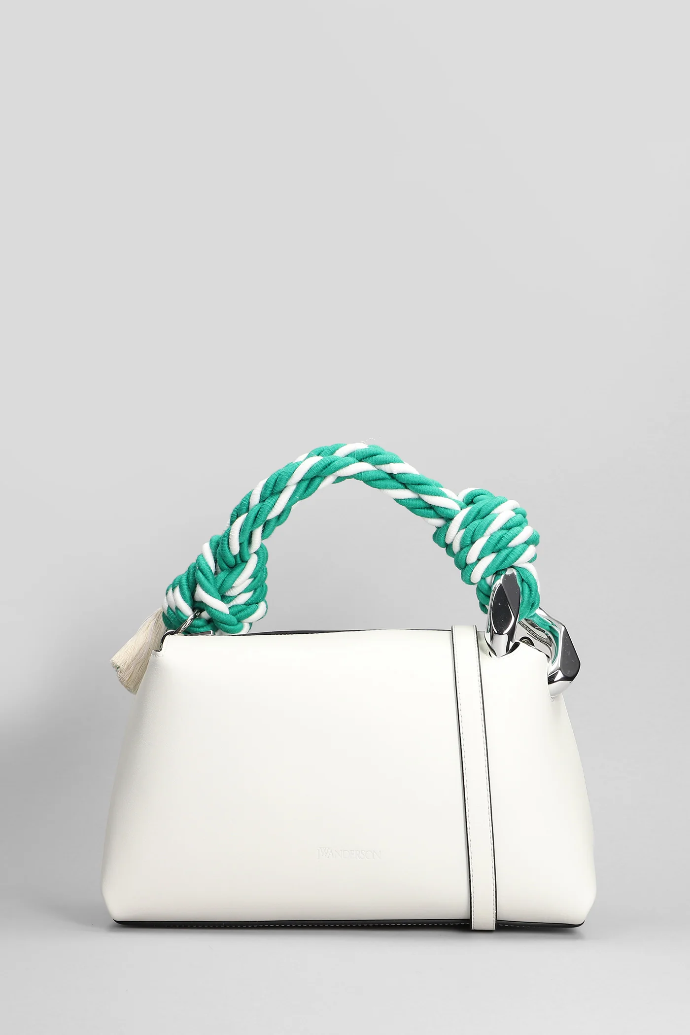 Corner Hand bag in white leather