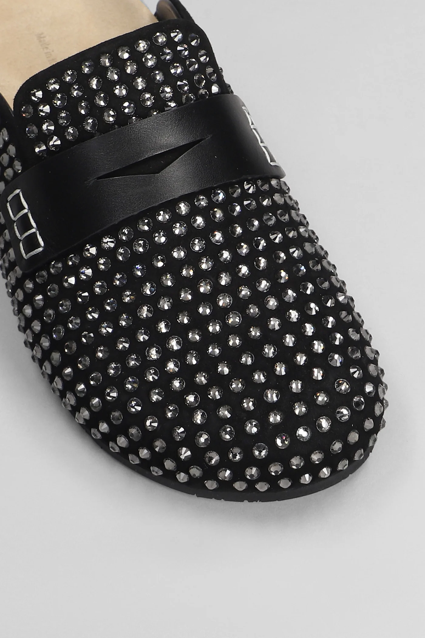 Loafer Crystal Slipper-Mule in black suede - Image 5