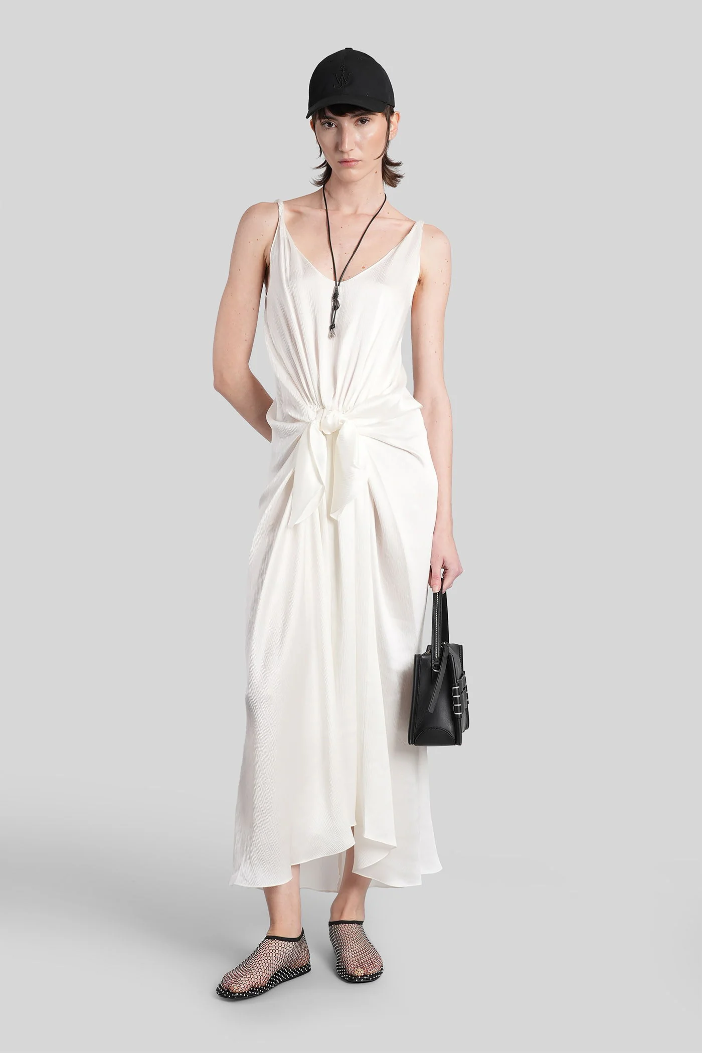 Long dress in white silk