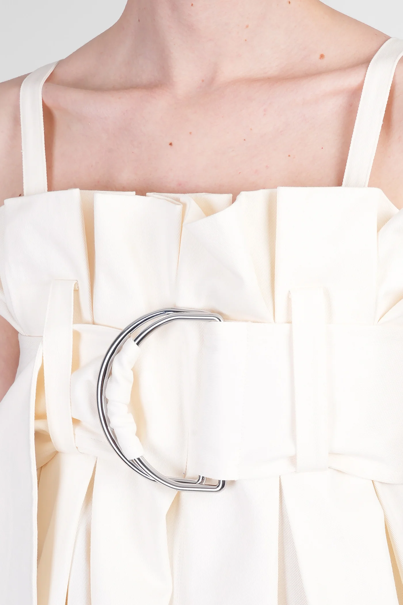 Mini dress in beige cotton - Image 5
