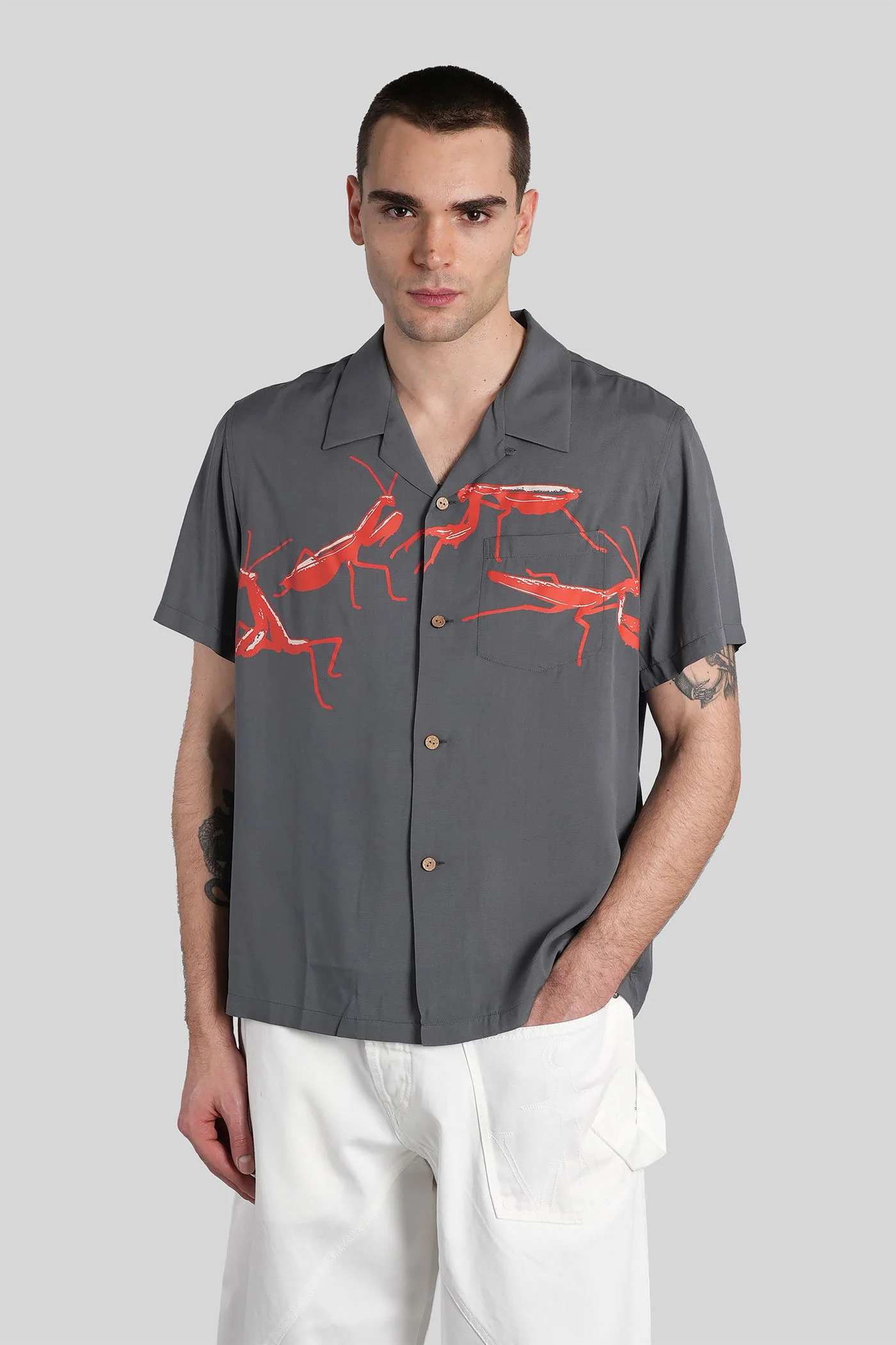 Shirt in grey viscose