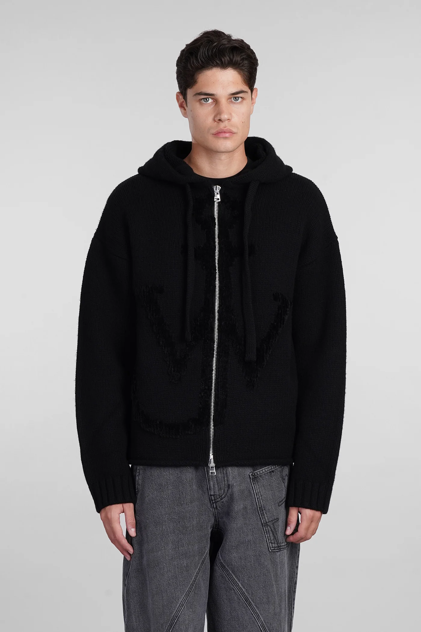 Sweatshirt in black wool