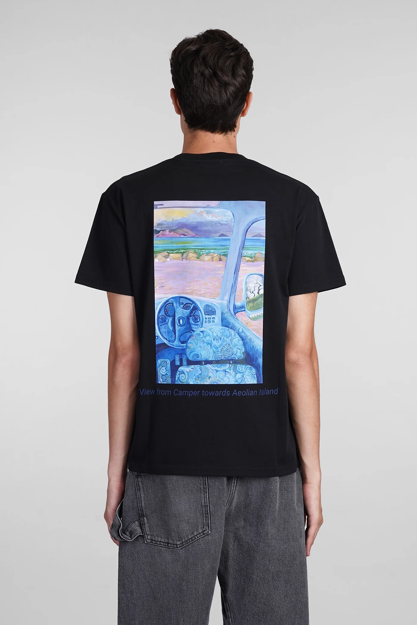 T-Shirt in black cotton - Image 3