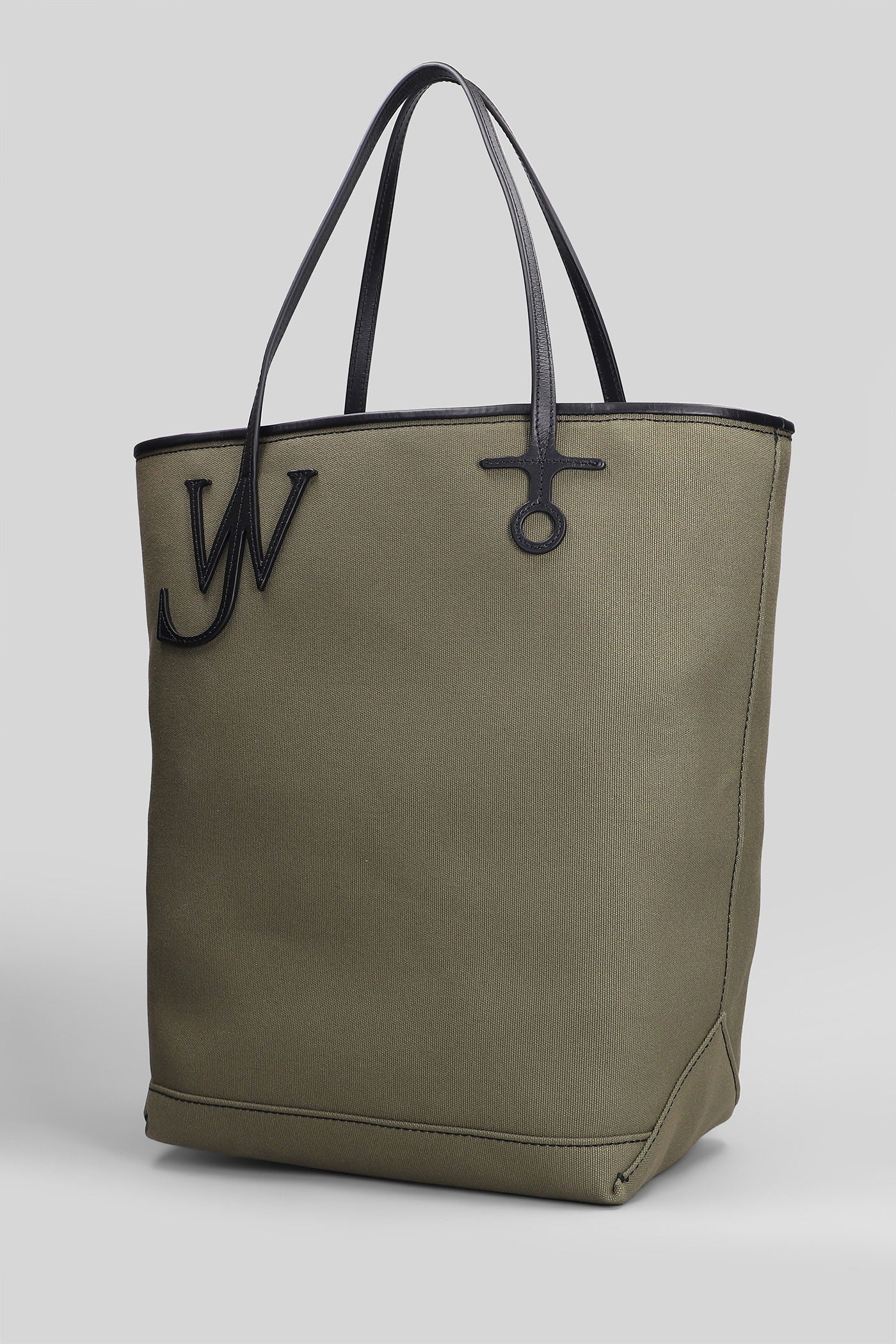 Tall anchor Tote in khaki cotton - Image 2