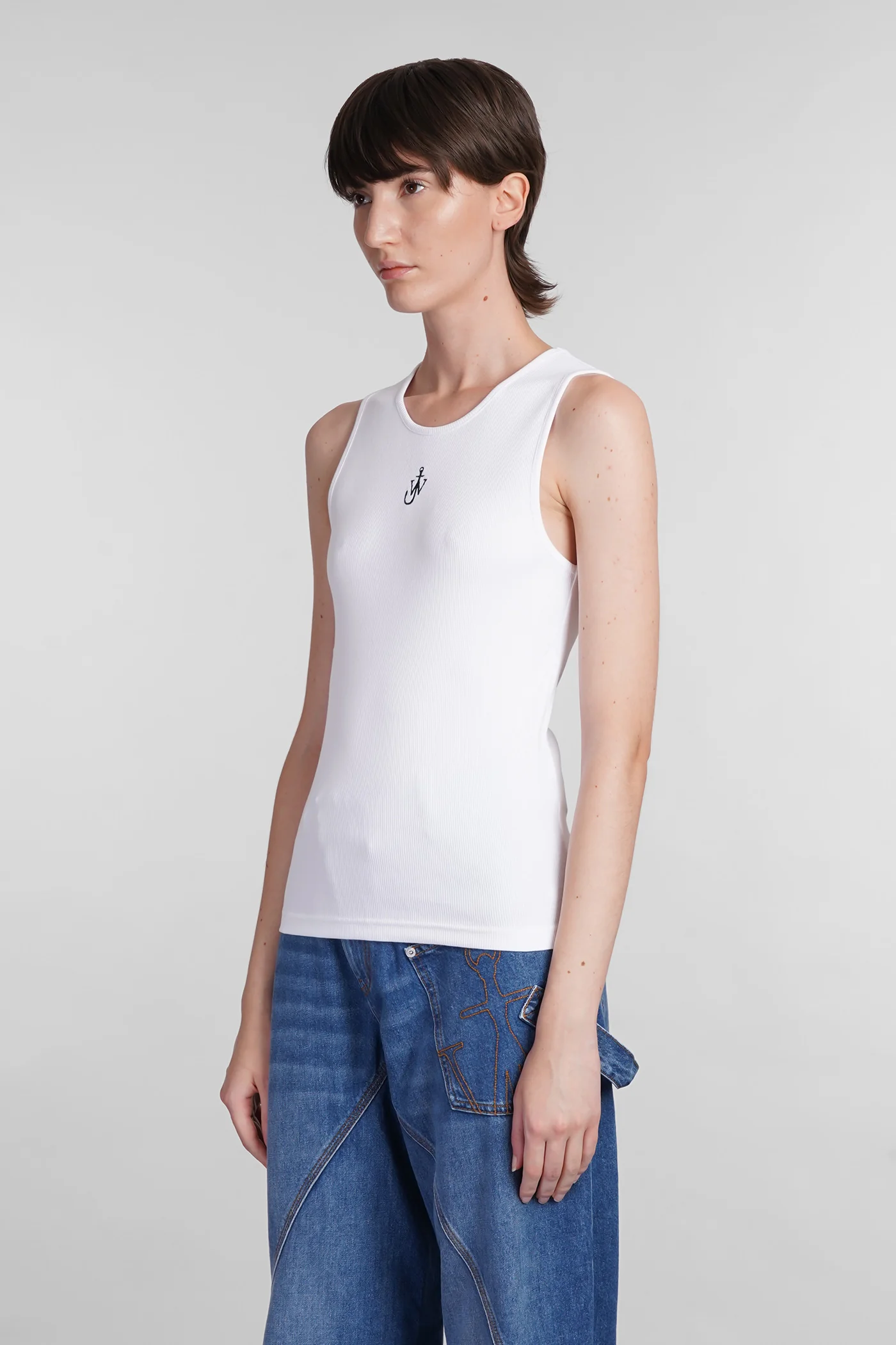 tank Top in white cotton - Image 4