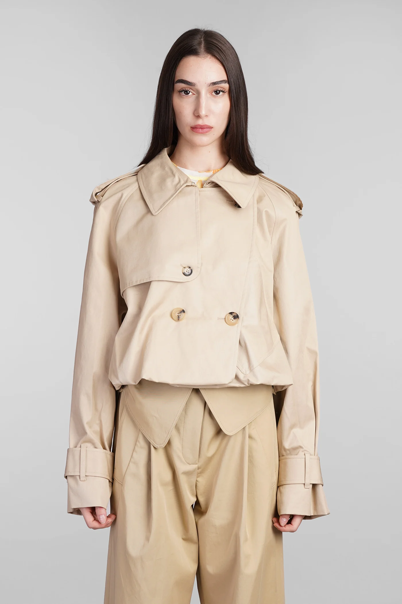 Trench in beige cotton