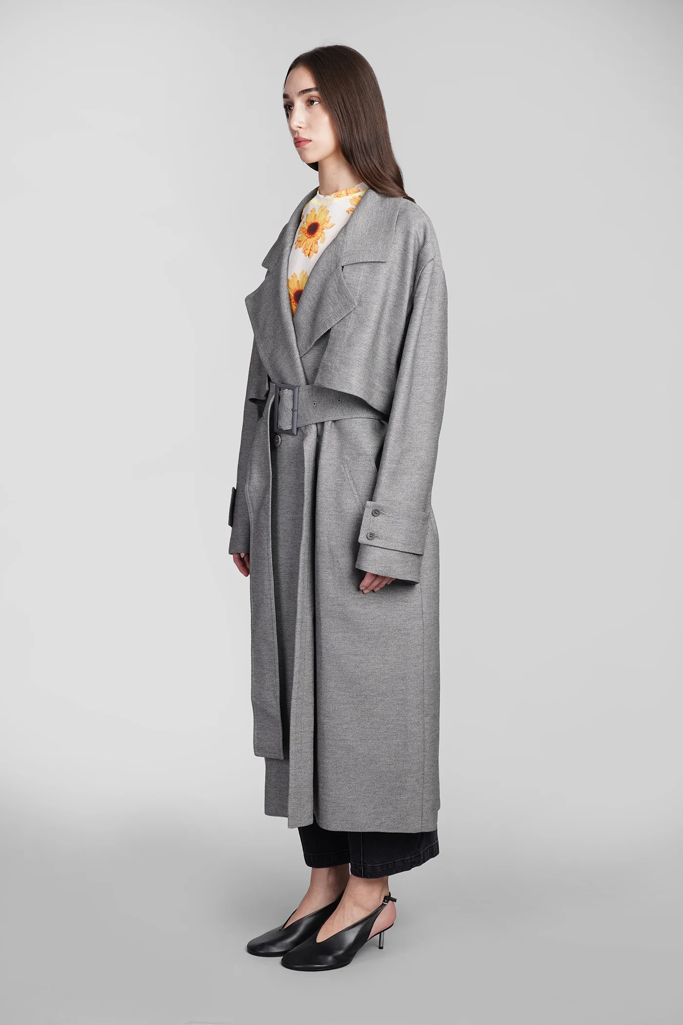 Trench in grey viscose - Image 4