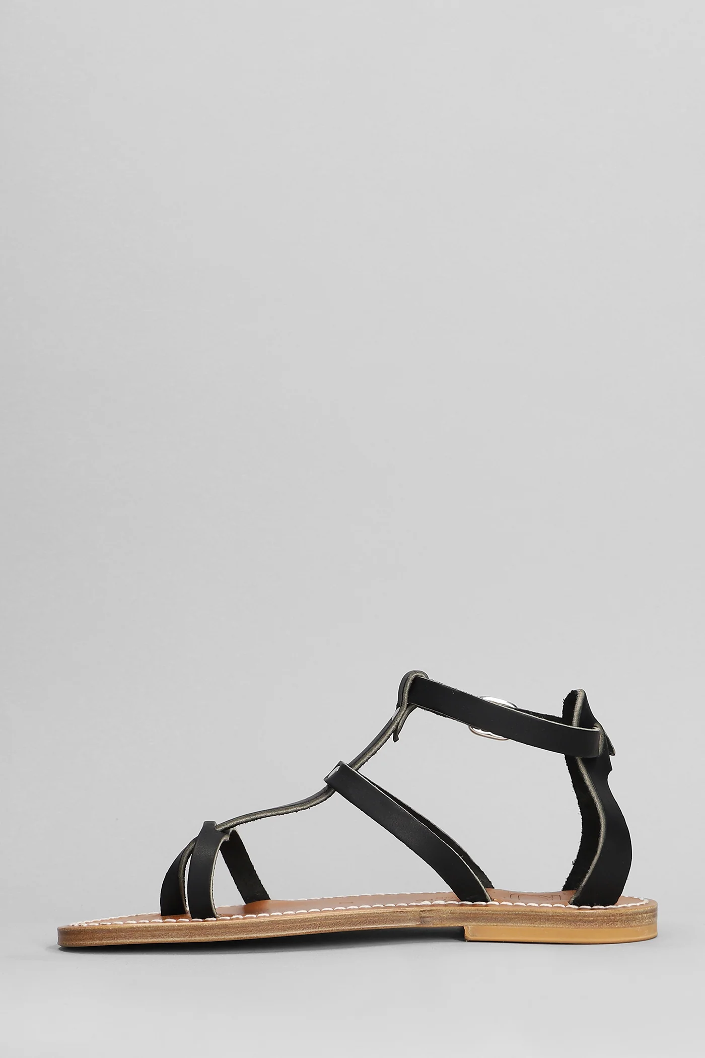 Antioche f Flats in black leather - Image 3