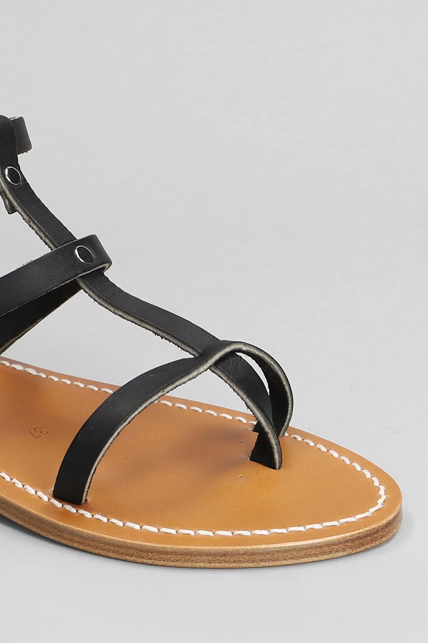 Antioche f Flats in black leather - Image 5