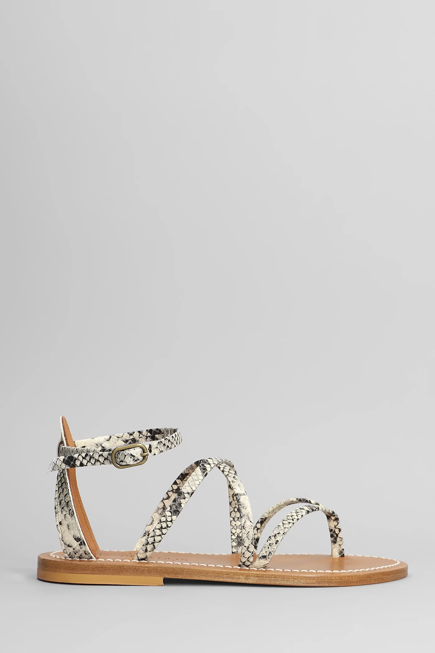 Epicure f Flats in beige leather