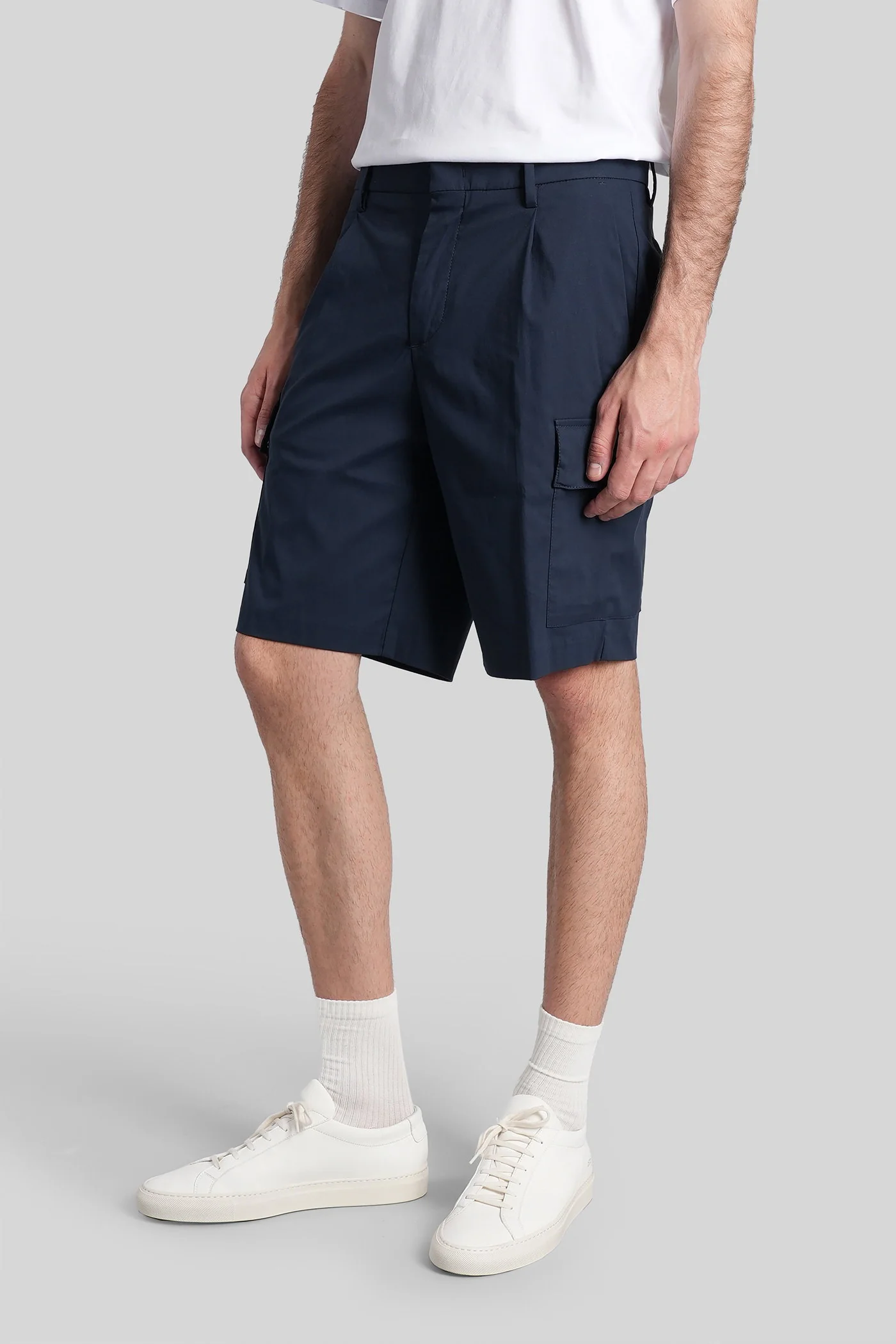 Serje twill tech Shorts in blue cotton - Image 4