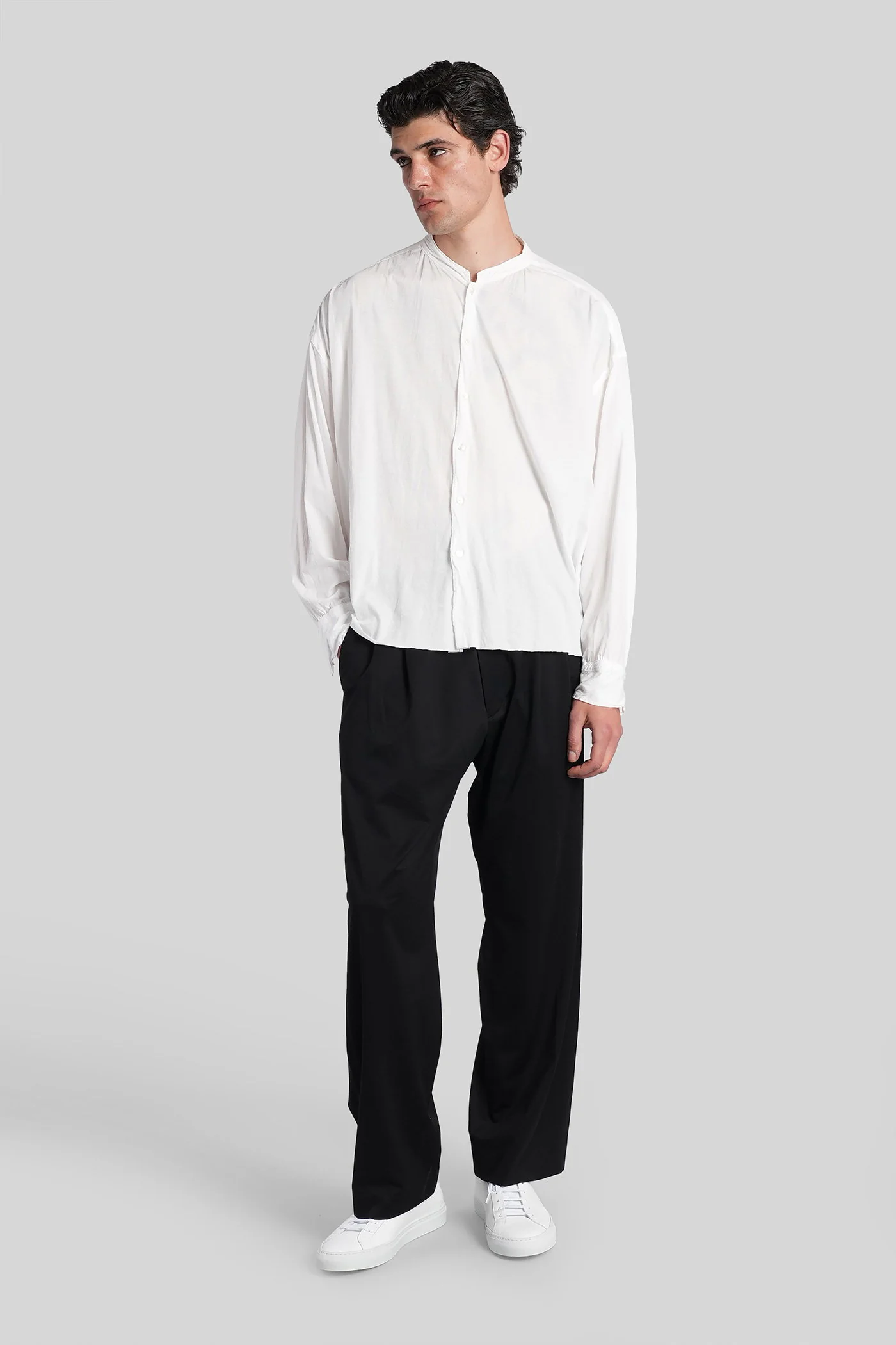 46G tuck easy pants Pants in black cotton - Image 2
