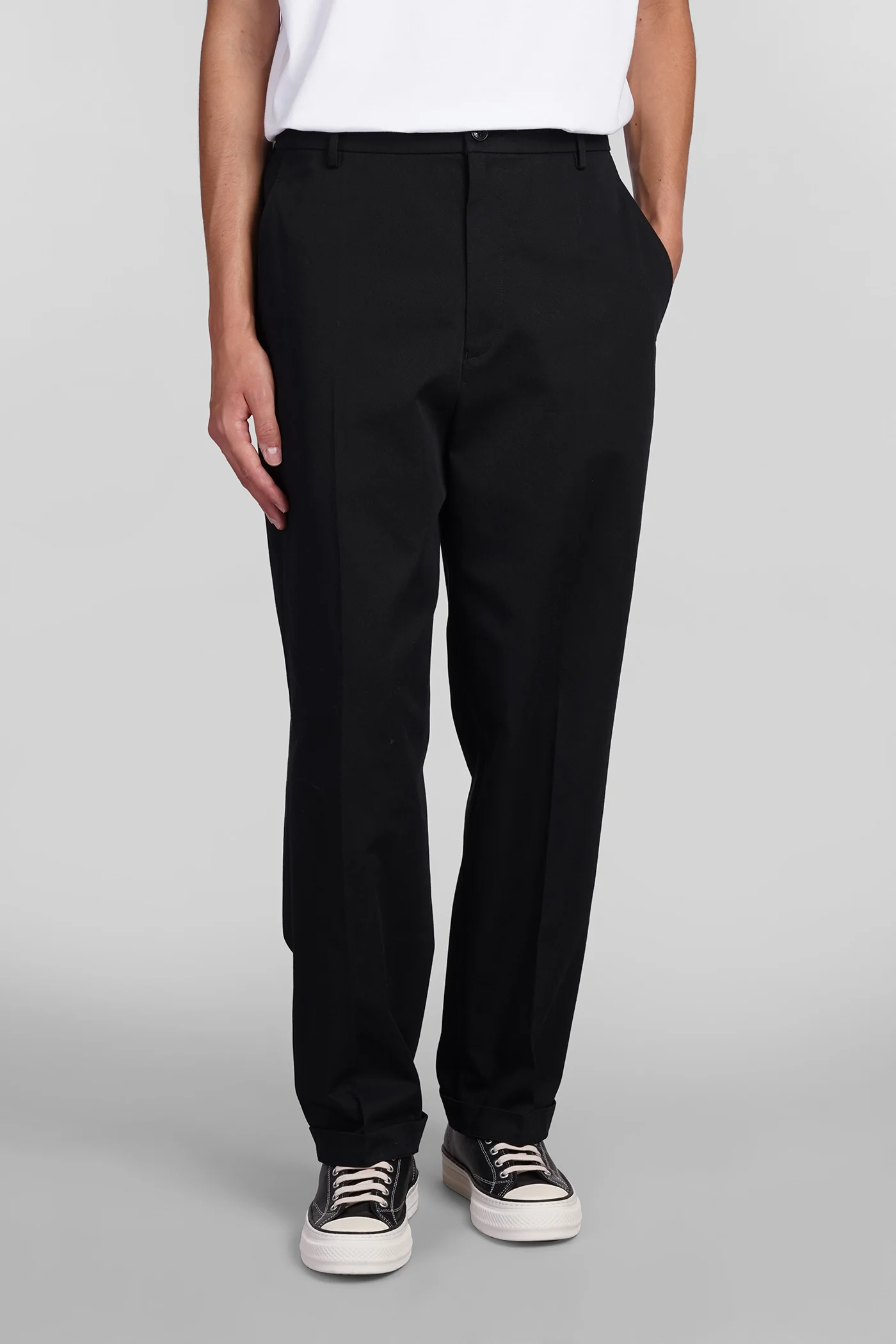 Pants in black cotton