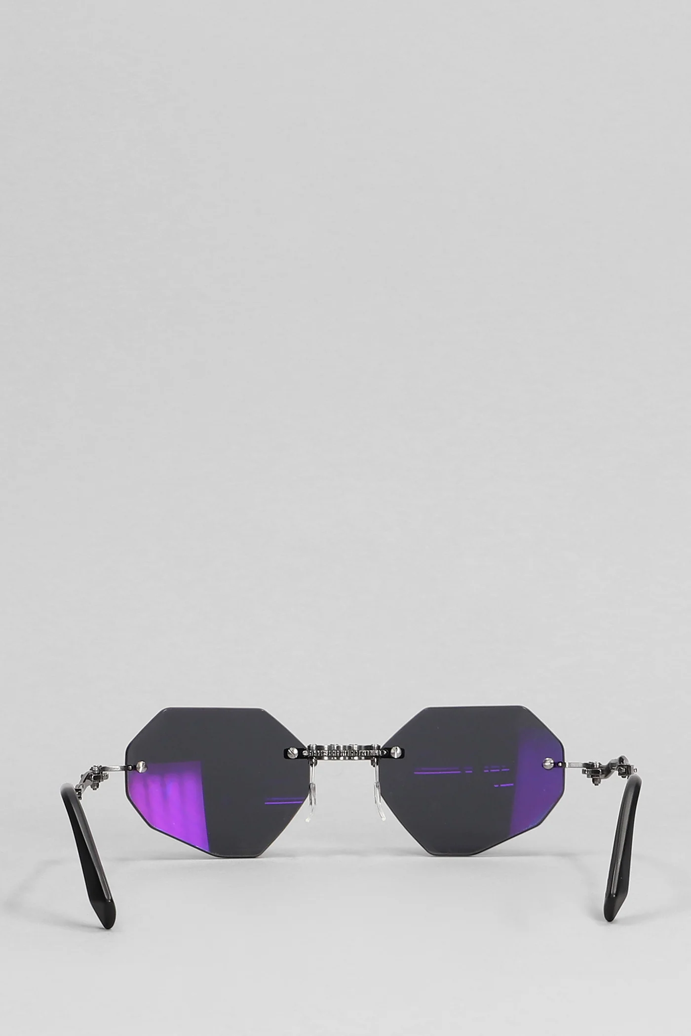 H44 Sunglasses in black metal alloy - Image 3