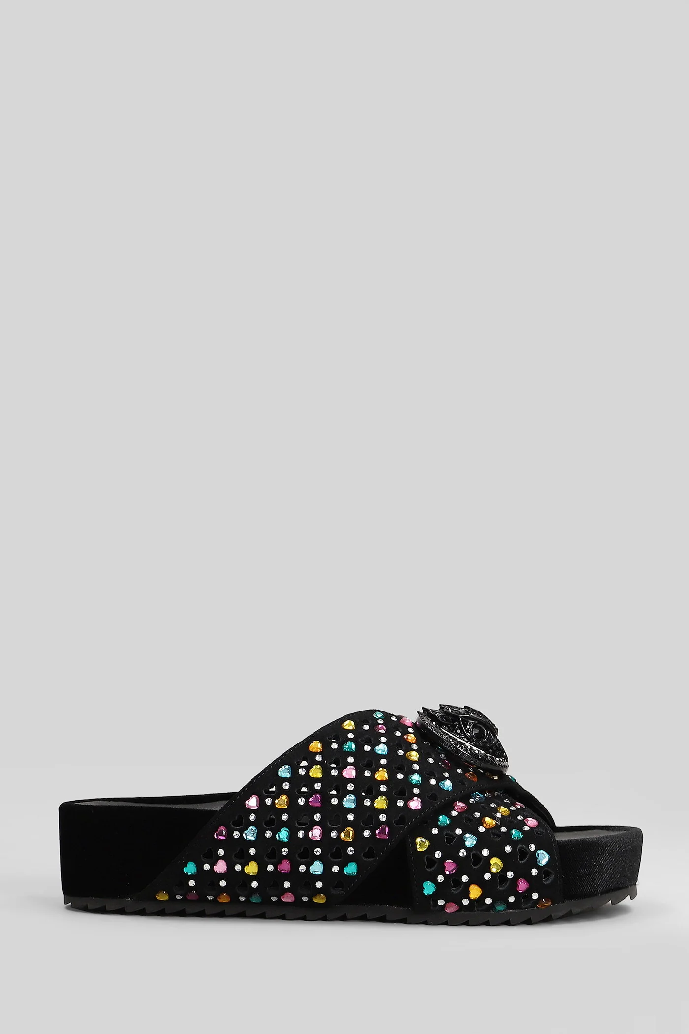 Chelsea Flat sandal-slipper in black suede