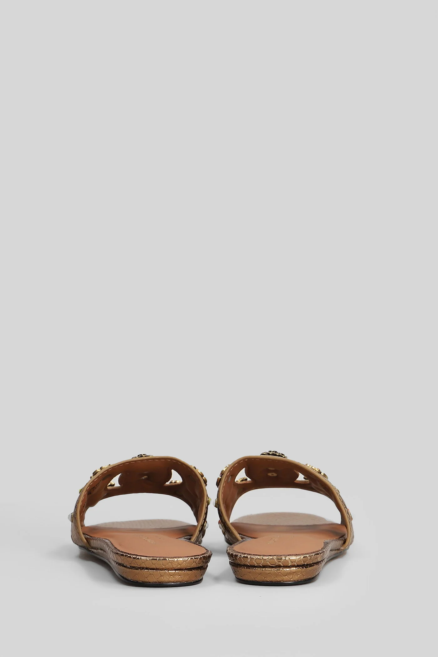 Eagle Cut Out Flat sandal-slipper in bronze leather - Image 4