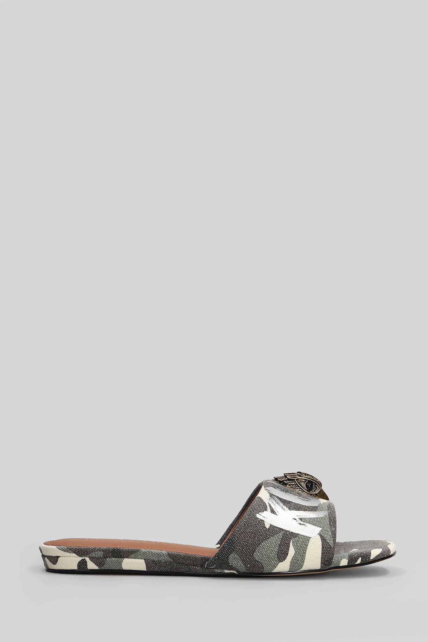 Kensington Flat Flat sandal-slipper in camouflage fabric
