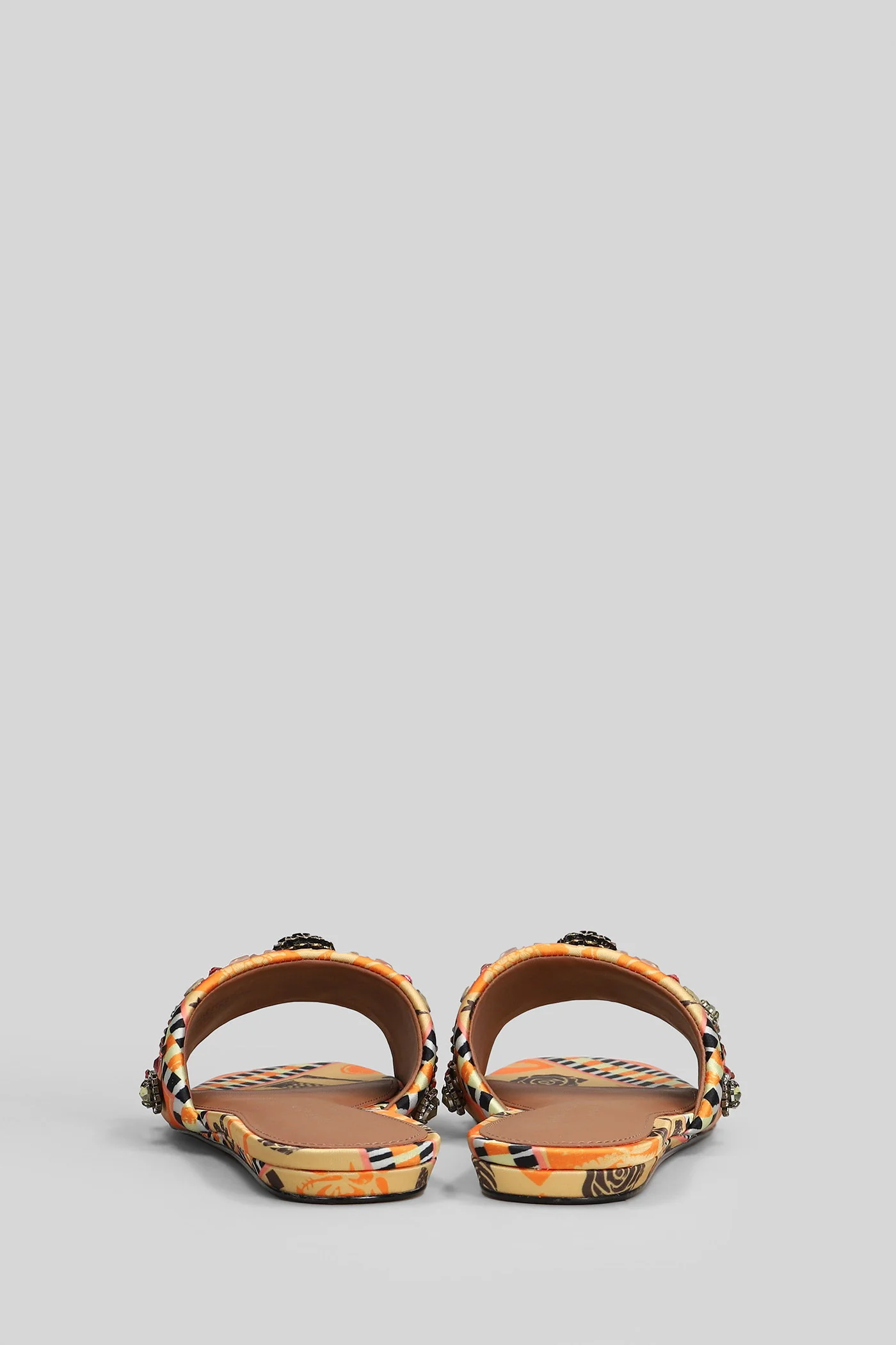 Kensington Flat Flat sandal-slipper in yellow fabric - Image 4