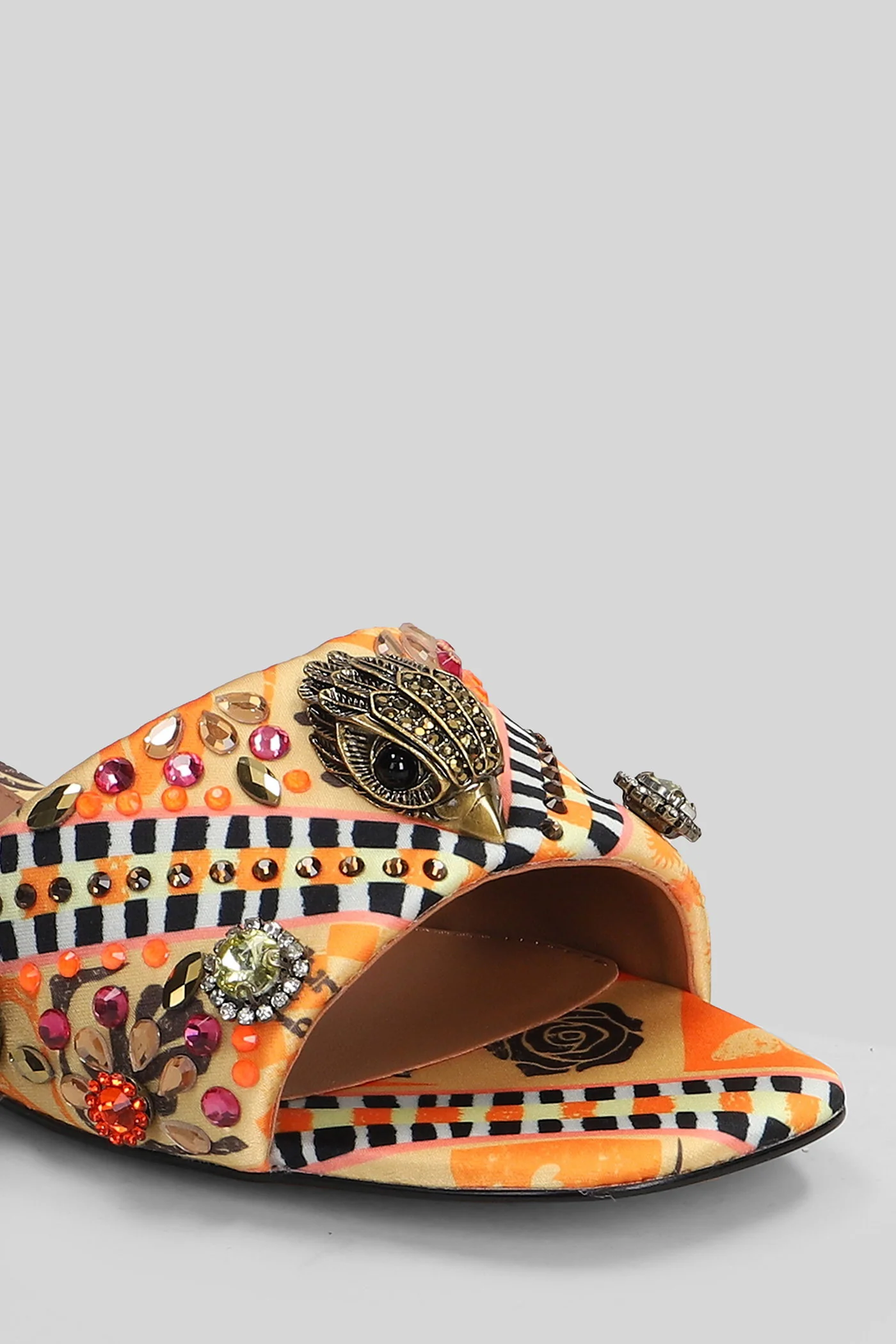 Kensington Flat Flat sandal-slipper in yellow fabric - Image 5