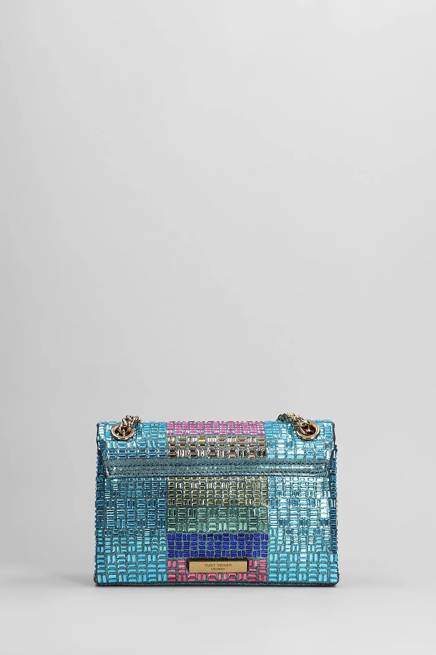 Mini Kensington Kurt Shoulder bag in cyan leather - Image 3