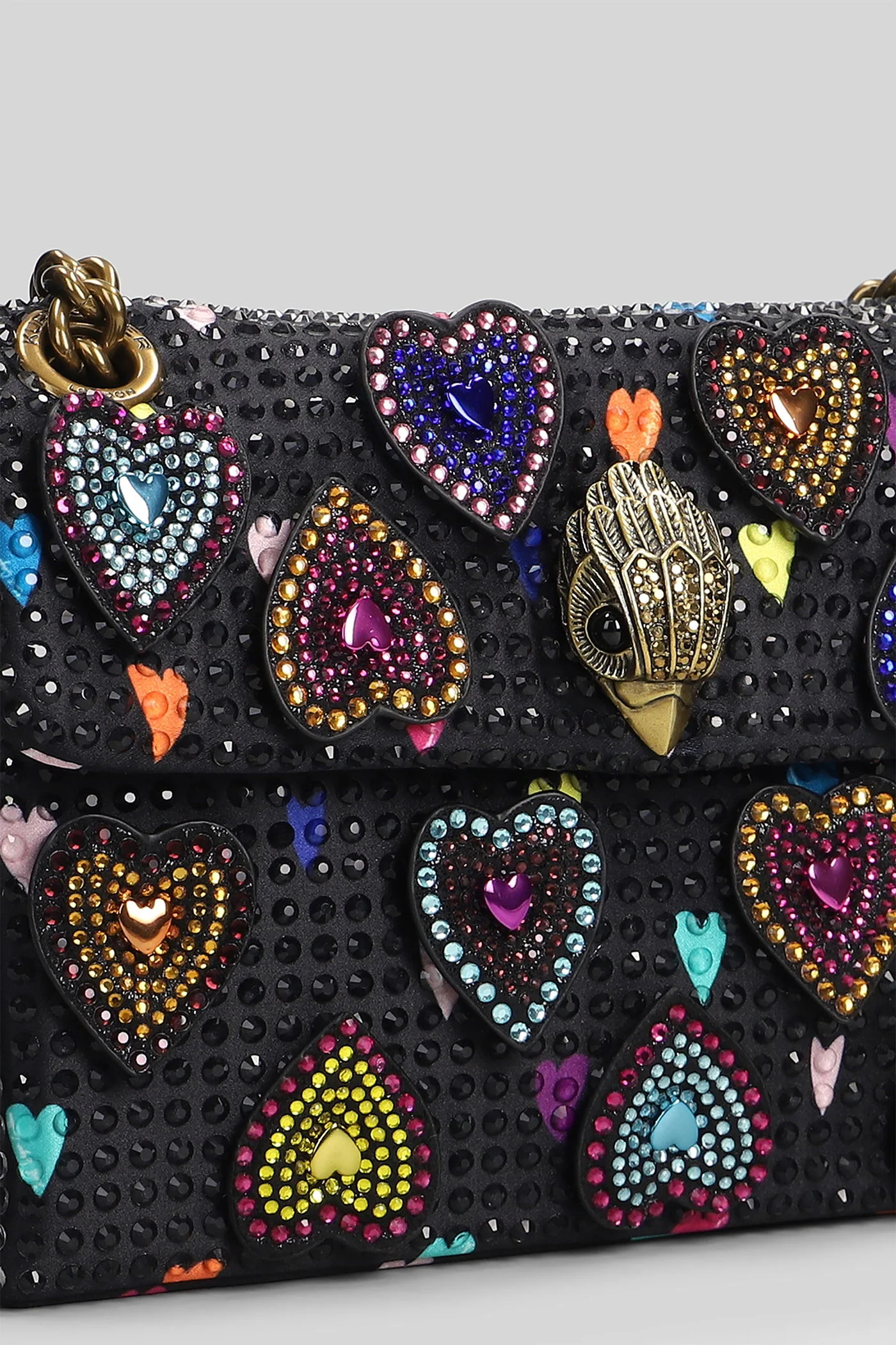 Mini Kensington Shoulder bag in black satin - Image 4