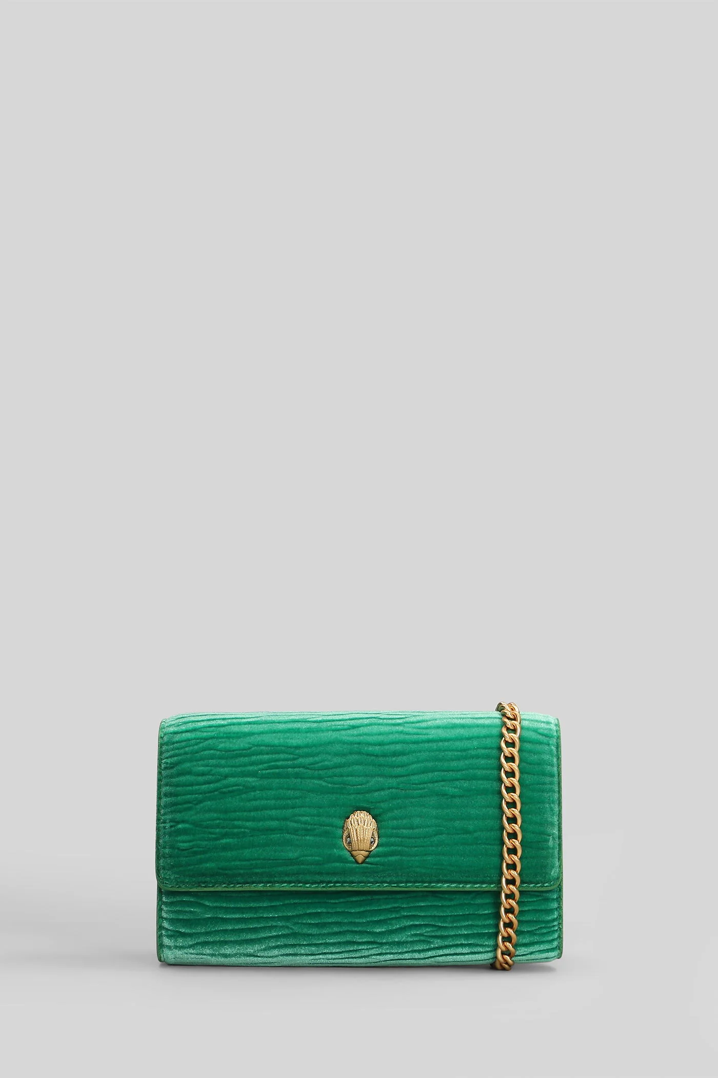 Shoreditch Chain Shoulder bag in green velvet