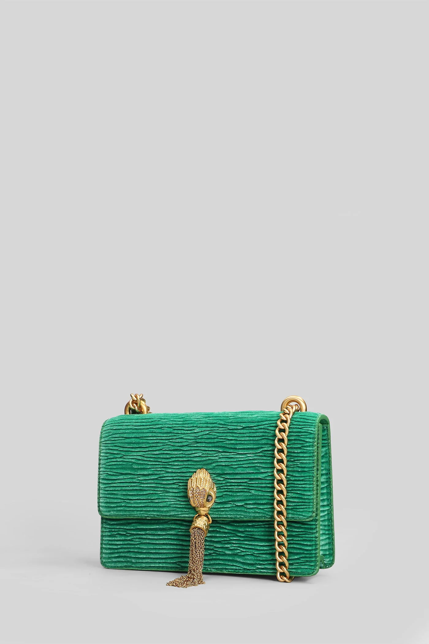 Shoreditch Sm Shoulder bag in green velvet - Image 2