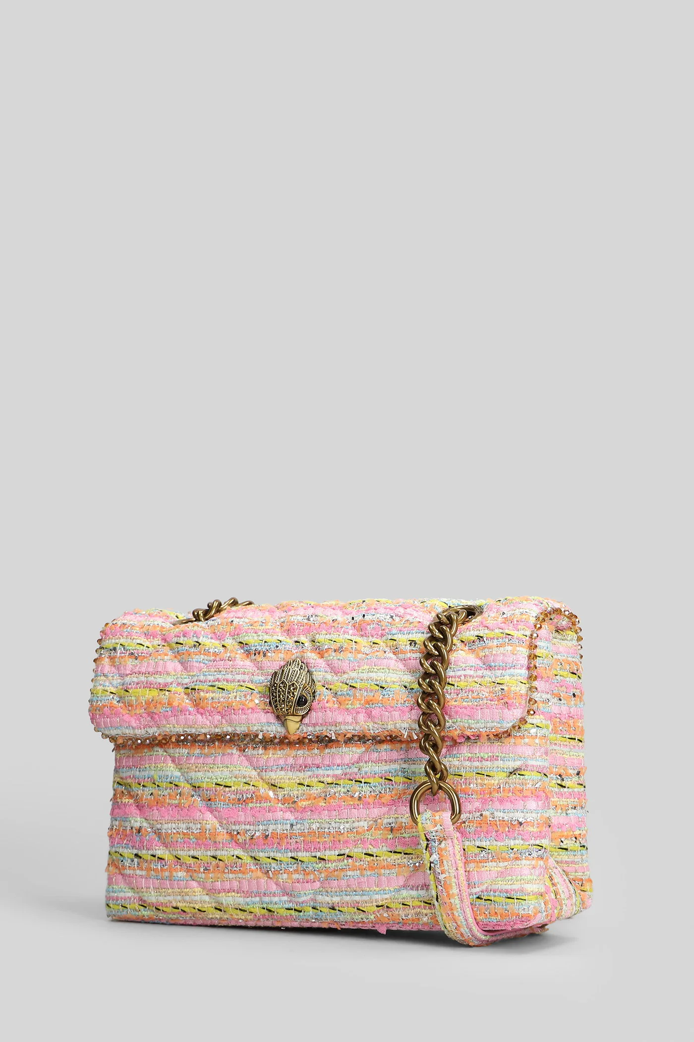 Tweed Kensington Shoulder bag in rose-pink fabric - Image 2