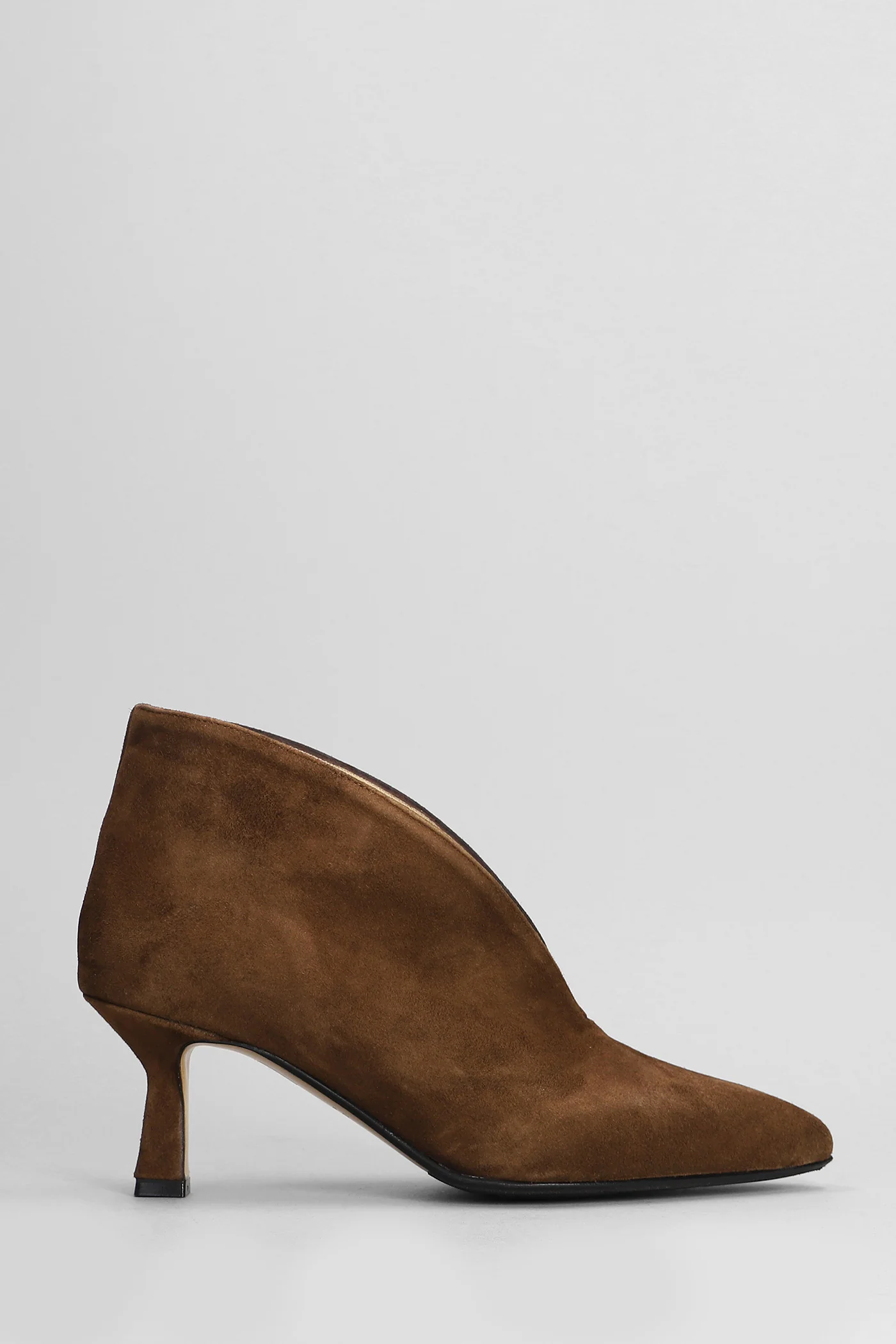 High heels Ankle boots in brown suede