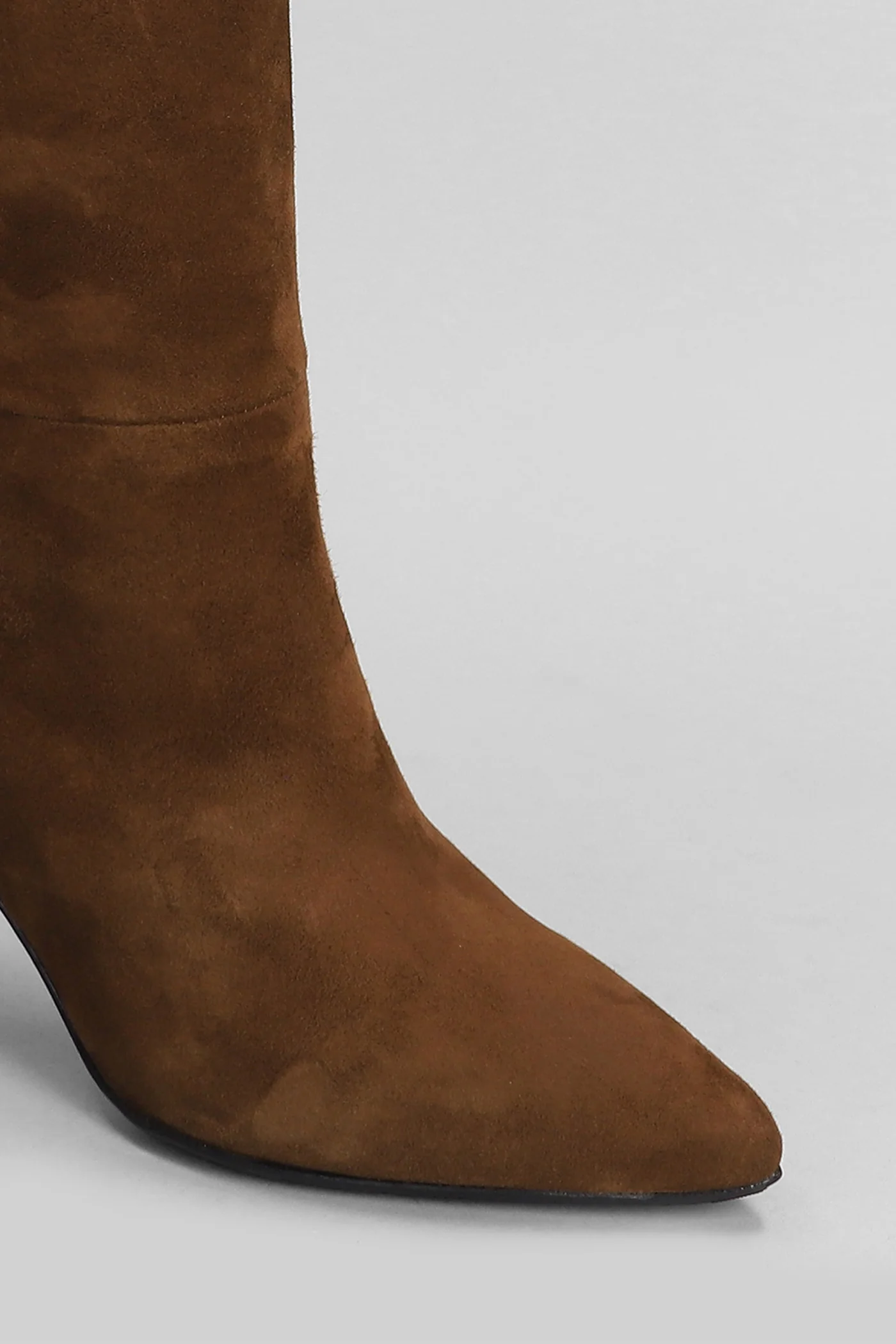 High heels boots in brown suede - Image 5