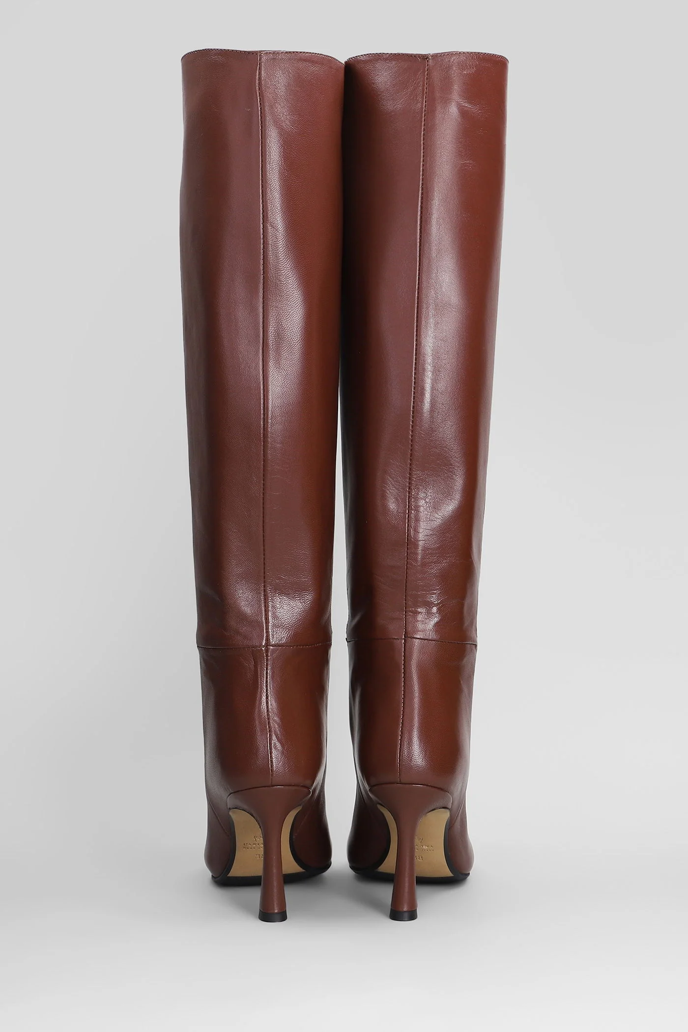 High heels boots in leather color leather - Image 4
